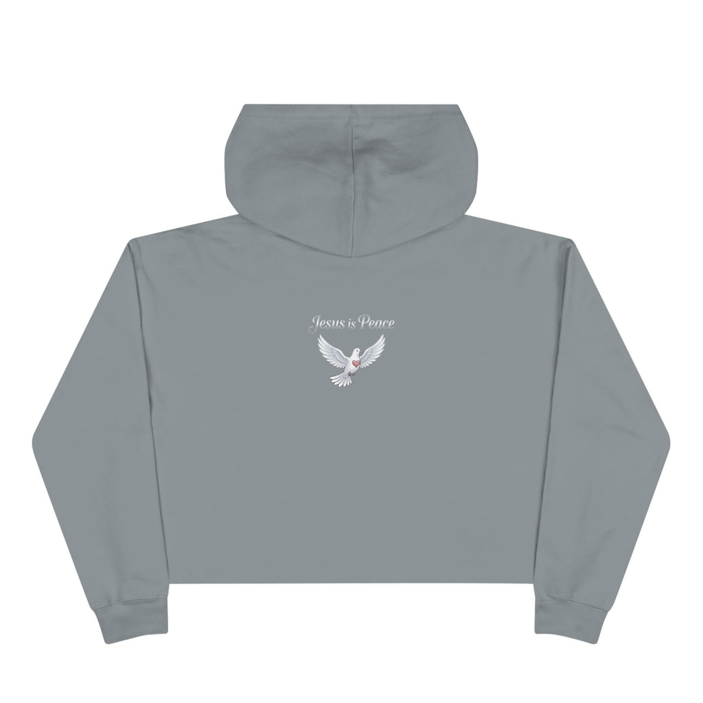 Jesus Is Peace Cropped Hoodie — Dove Faith Graphic