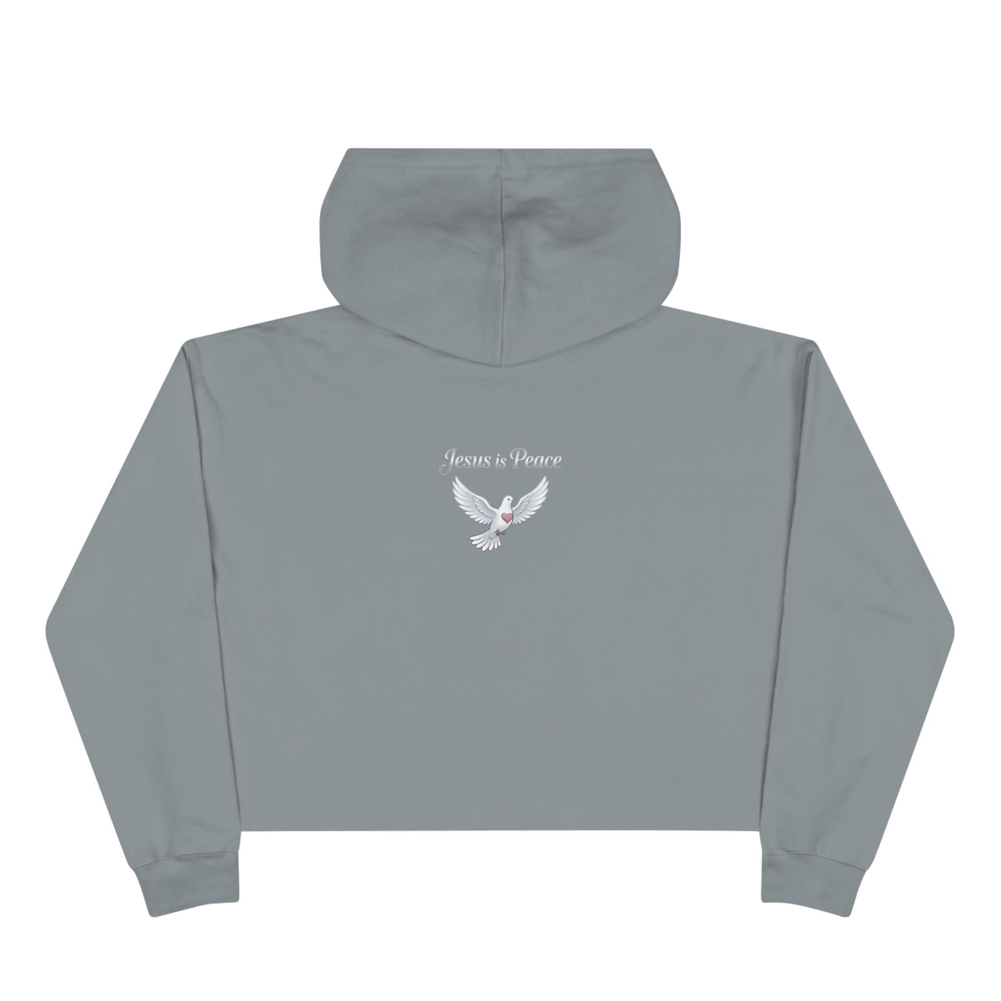 Jesus Is Peace Cropped Hoodie — Dove Faith Graphic