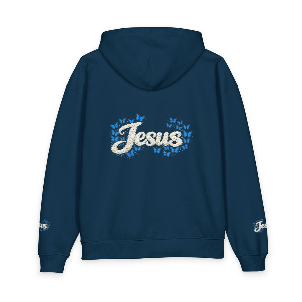 Jesus Floral Hoodie – Christian Faith Organic Pullover | Relaxed Fit Inspirational Hoodie