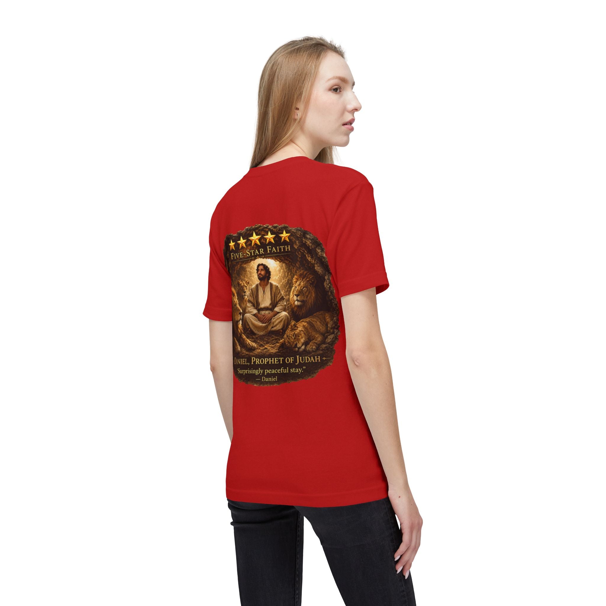 Daniel Review "Stay" Christian T-Shirt — Faith-Based Lion Design