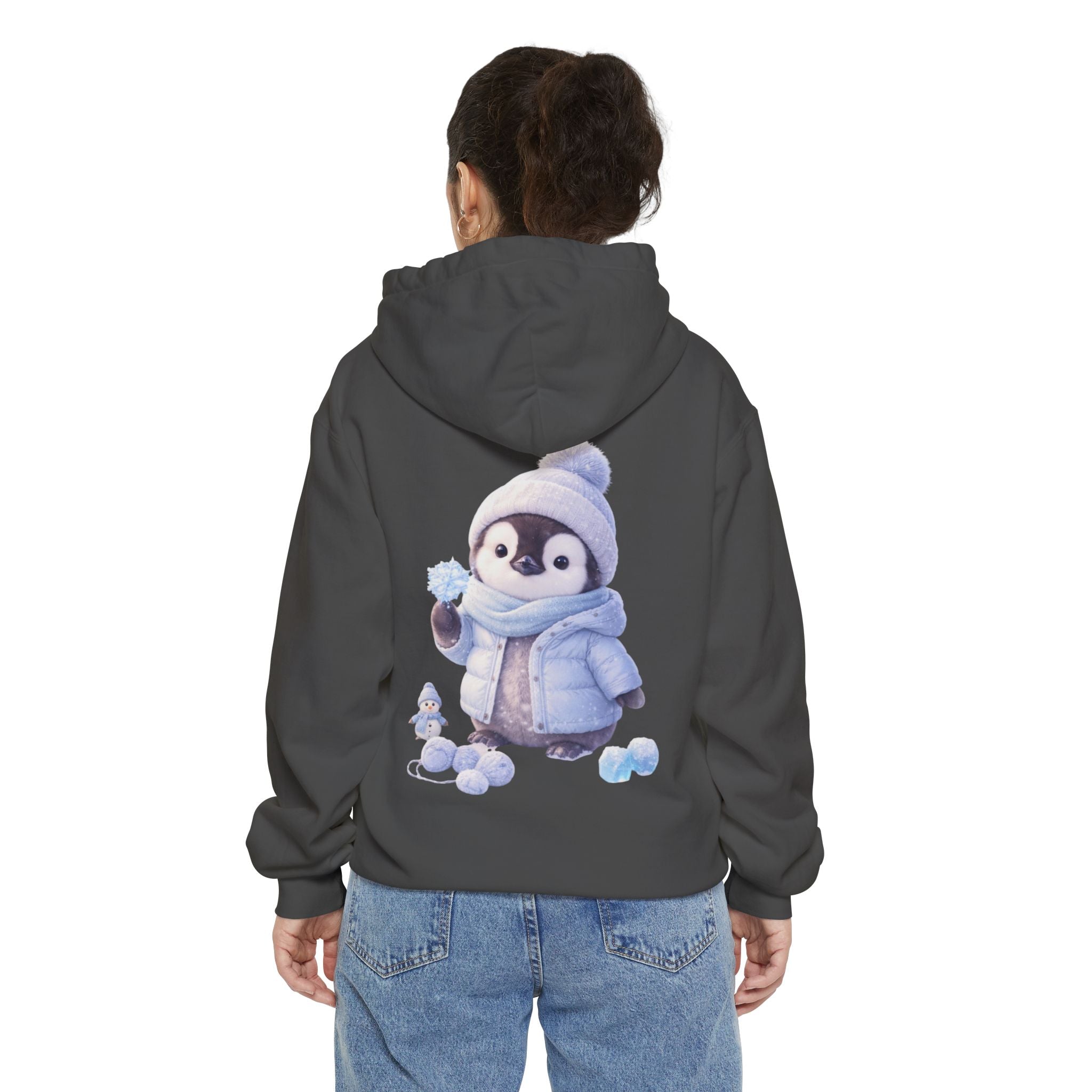 Penguin Winter Hoodie — Cute Baby Penguin in Beanie & Scarf