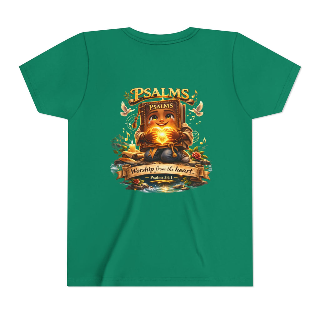 Praise Him Psalms 34:1 Youth T-Shirt | Christian Kids Faith Tee | Inspirational Youth Apparel