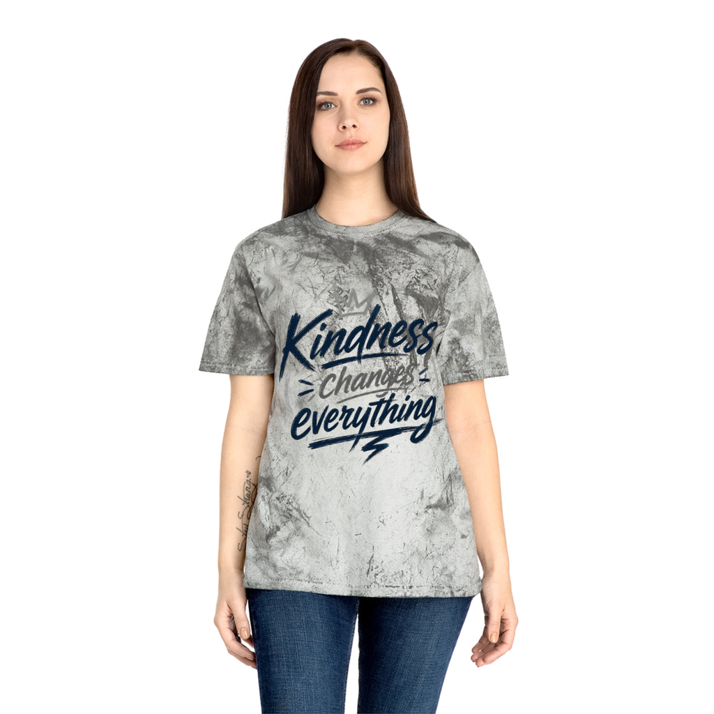 Kindness Changes Everything Tie-Dye T-Shirt – Inspirational Color Blast Graphic Tee