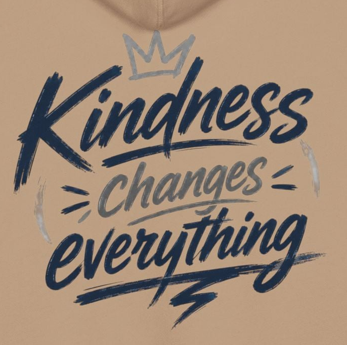 Kindness Changes Everything Hoodie – Heart Hands Graphic Inspirational Pullover