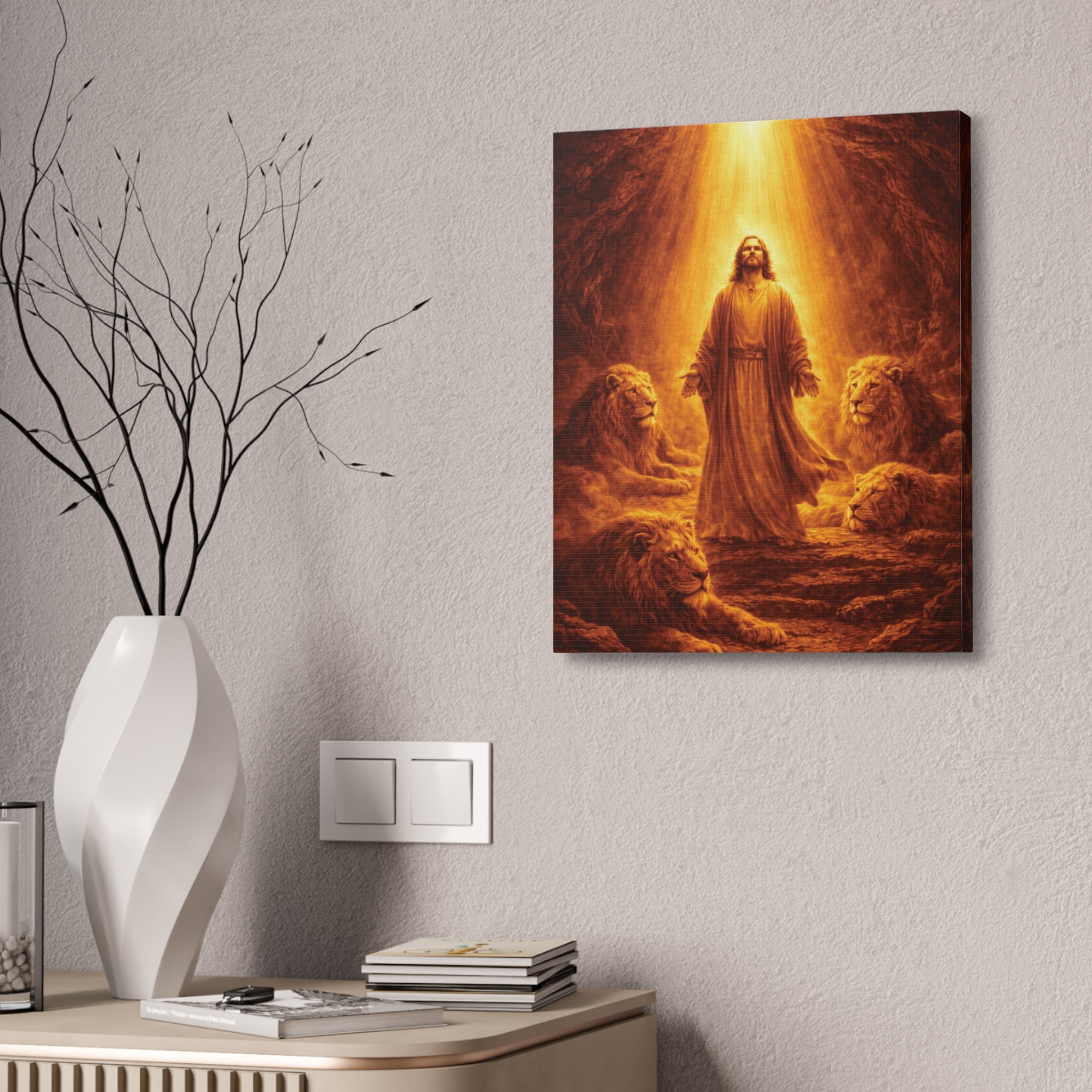 Lion of Judah – Daniel and the Lions Canvas Print | Christian Wall Art of Faith and Courage