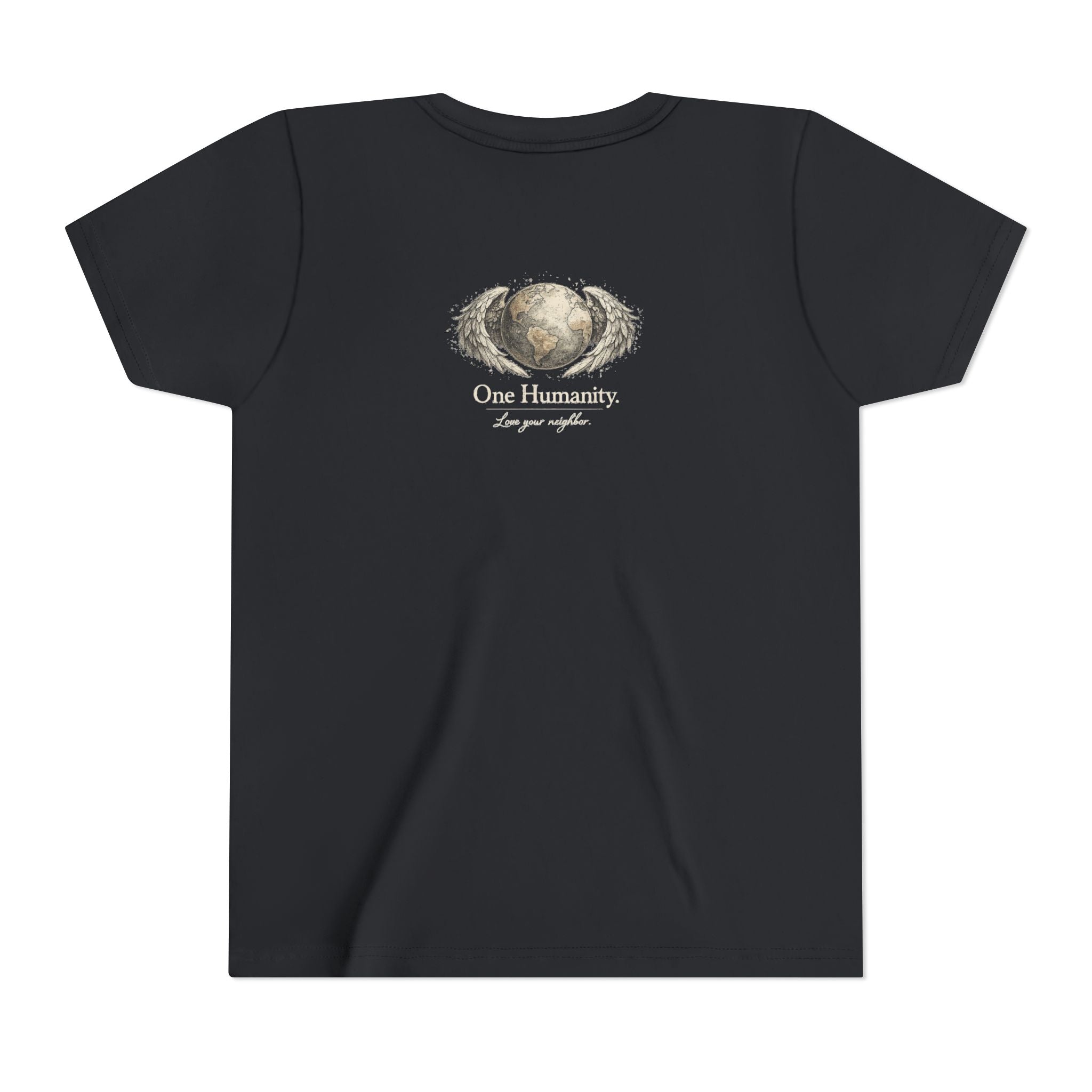 Youth “Quiet Kindness Changes Everything” Tee – Kids Inspirational T-Shirt with Earth & Friends Graphic