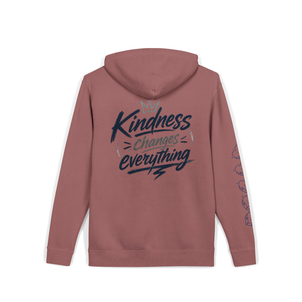Kindness Changes Everything Hoodie – Heart Graphic Pigment-Dyed Sweatshirt