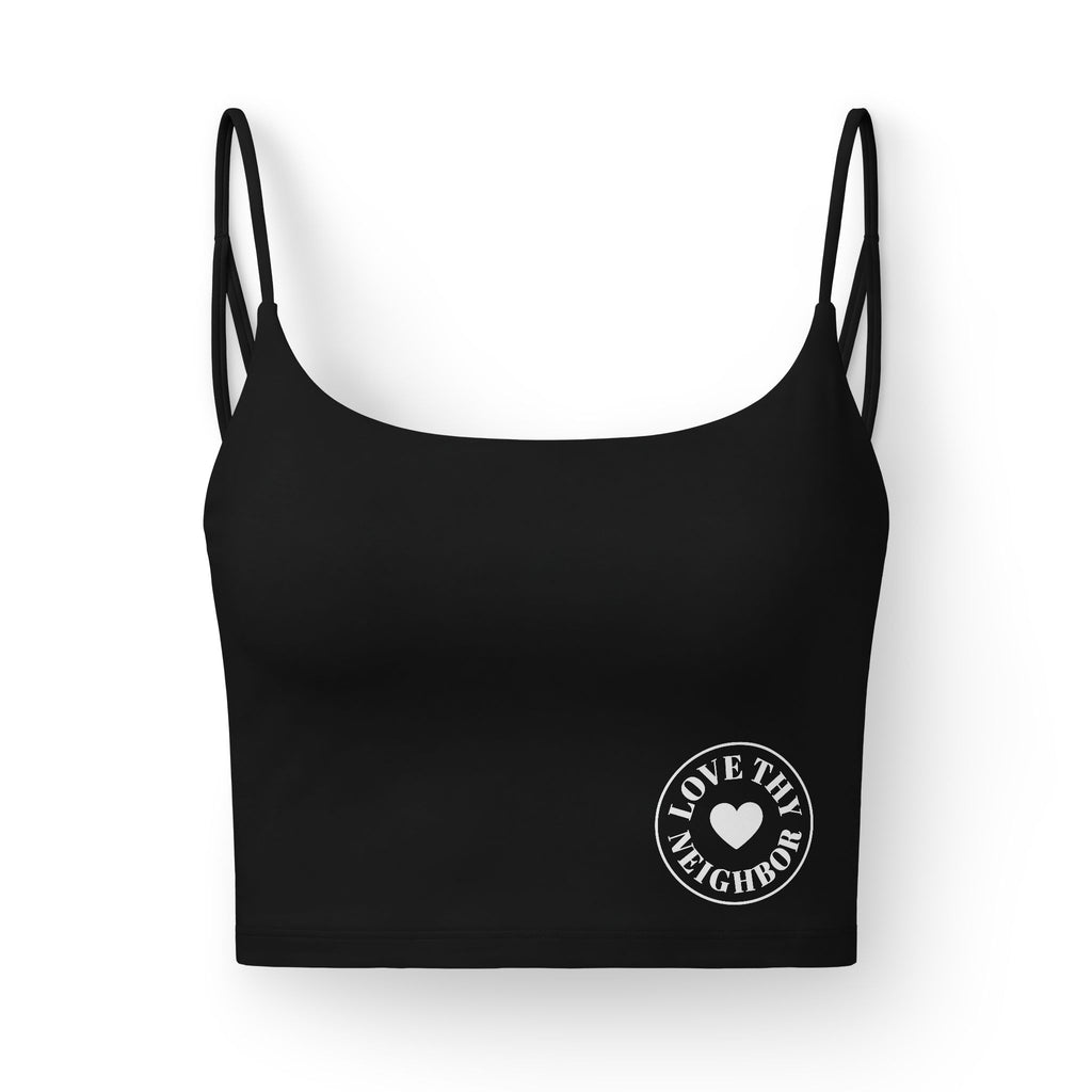 Luxe Crop Bra — 'Love Thy Neighbor' Heart Emblem