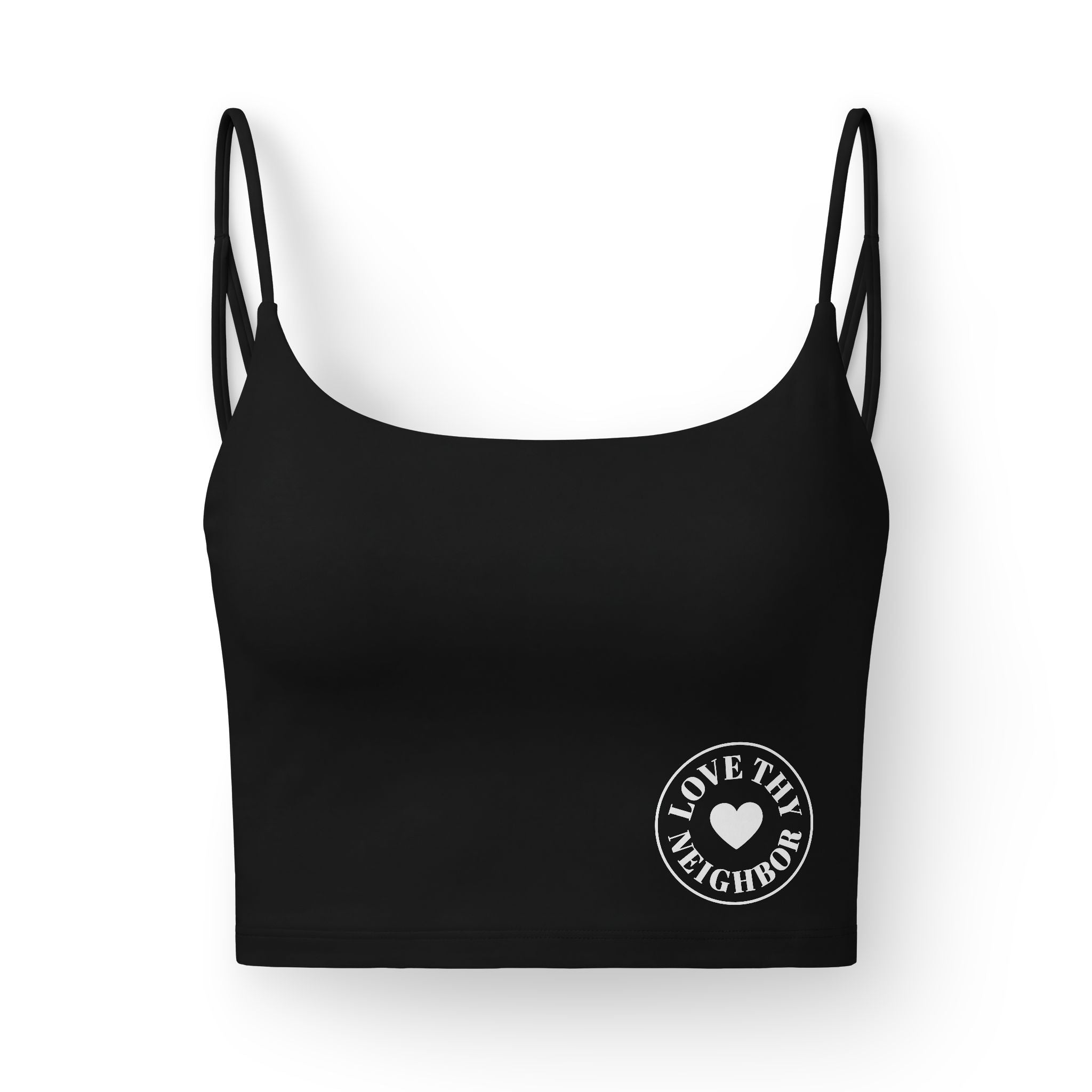 Luxe Crop Bra — 'Love Thy Neighbor' Heart Emblem
