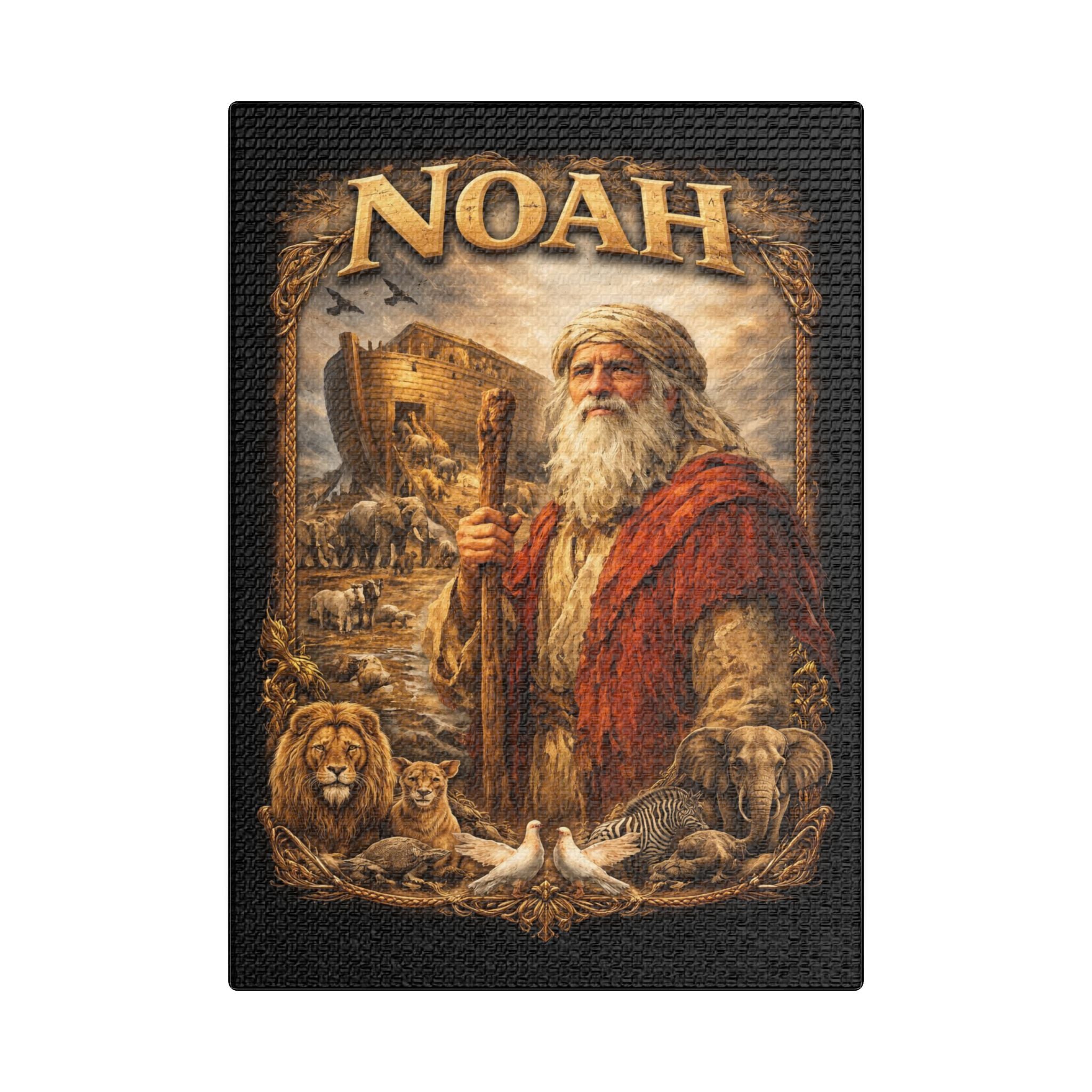 Noah's Ark Canvas — Playful Biblical Wall Art for Kids & Nursery