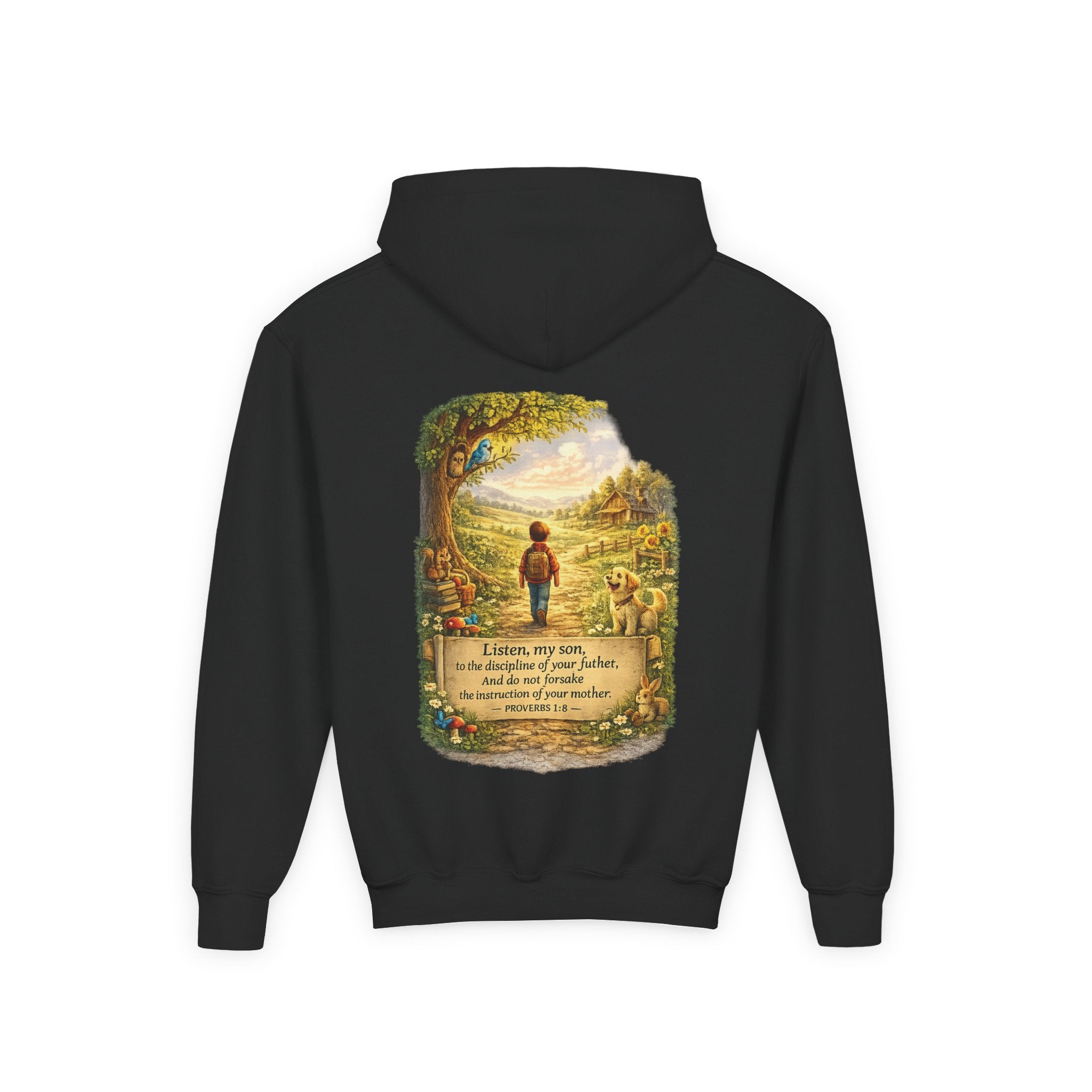 Youth Hoodie — "Listen My Son" Inspirational Christian Sweatshirt-⭐ Five-Star Faith Series⭐
