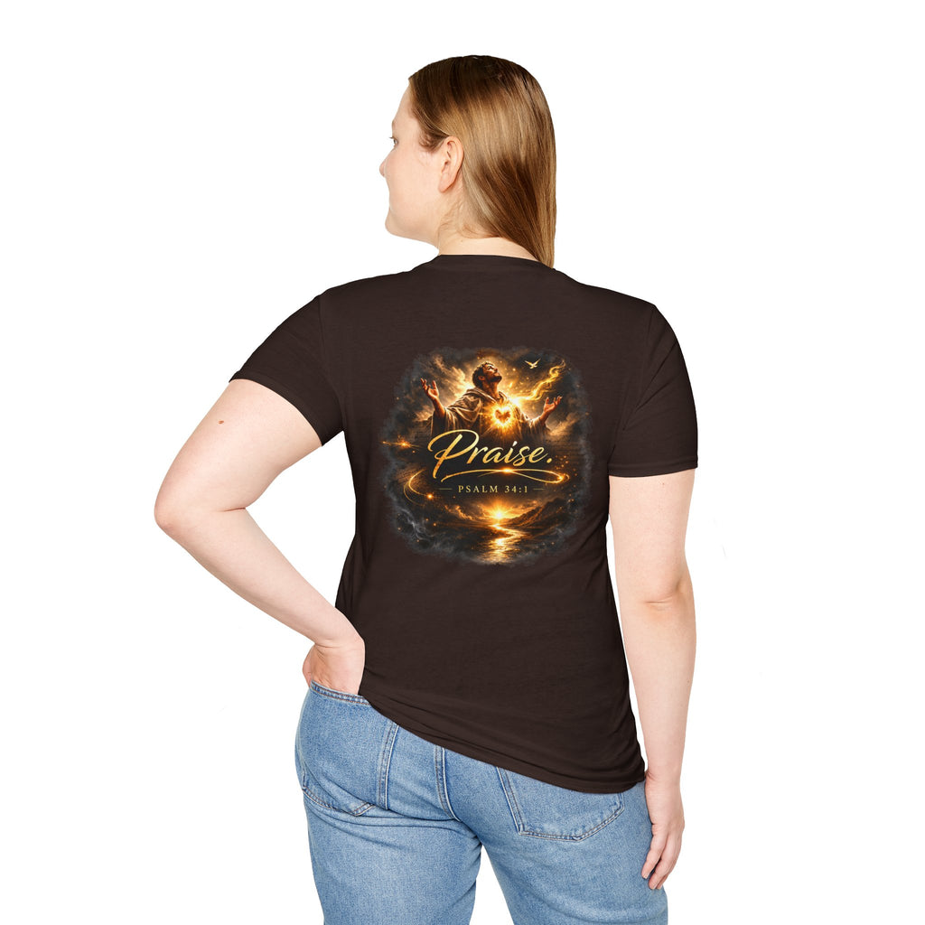 Minimalist Christian T-shirt featuring a Dove of Peace chest emblem with the words “Pray, Love, Remember” on a soft lightweight faith-inspired tee.