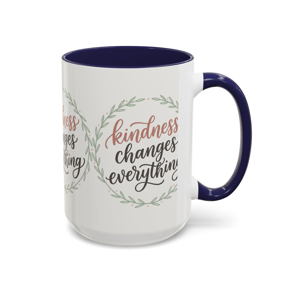 Kindness Changes Everything Accent Coffee Mug | Inspirational Ceramic Mug | Faith Freedom Creations