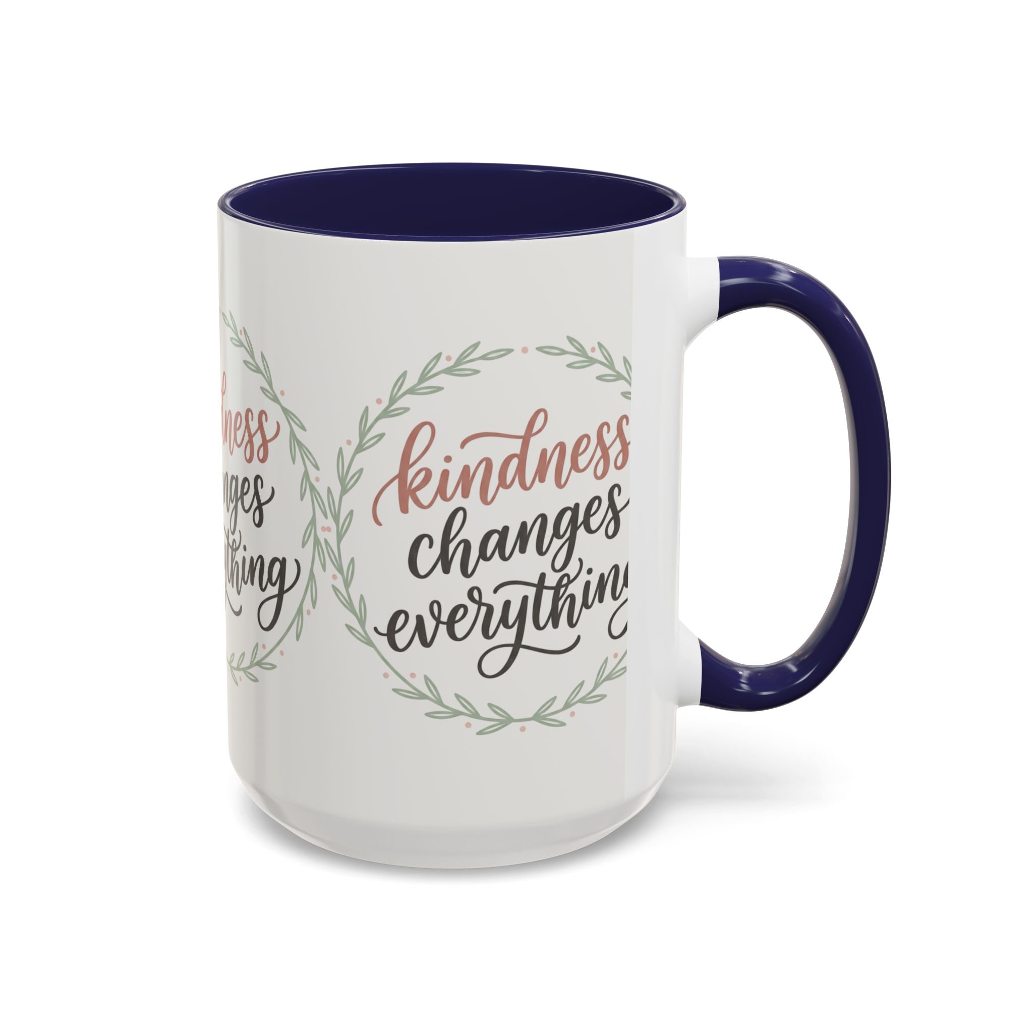 Kindness Changes Everything Accent Coffee Mug | Inspirational Ceramic Mug | Faith Freedom Creations