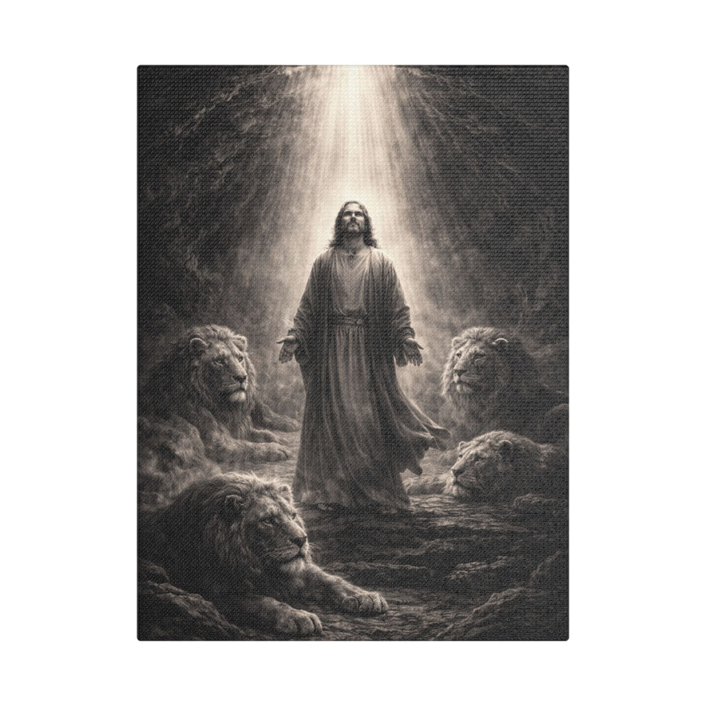 Daniel in the Lions’ Den Canvas — Biblical Wall Art | Christian Scripture Canvas