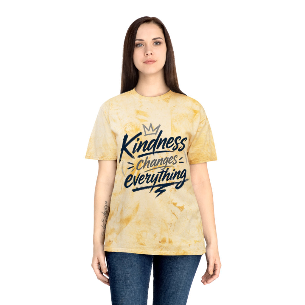 Kindness Changes Everything Tie-Dye T-Shirt – Inspirational Color Blast Graphic Tee