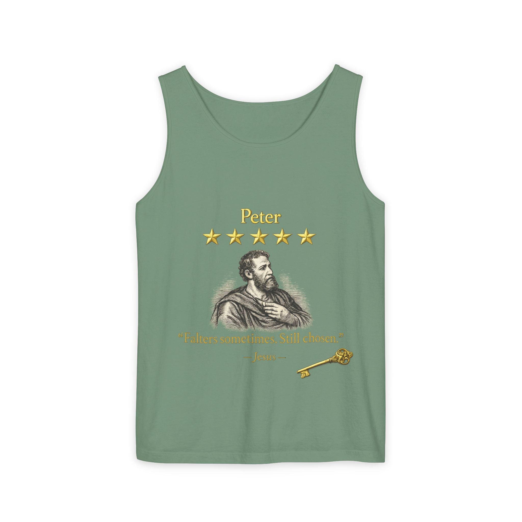 Peter Christian Tank Top — "Falters Sometimes. Still Chosen." Jesus Review-⭐ Five-Star Faith Series⭐
