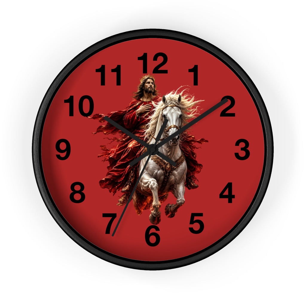 Jesus on White Horse Wall Clock | Christian Biblical Home Decor | Faith Inspired Silent Wall Clock
