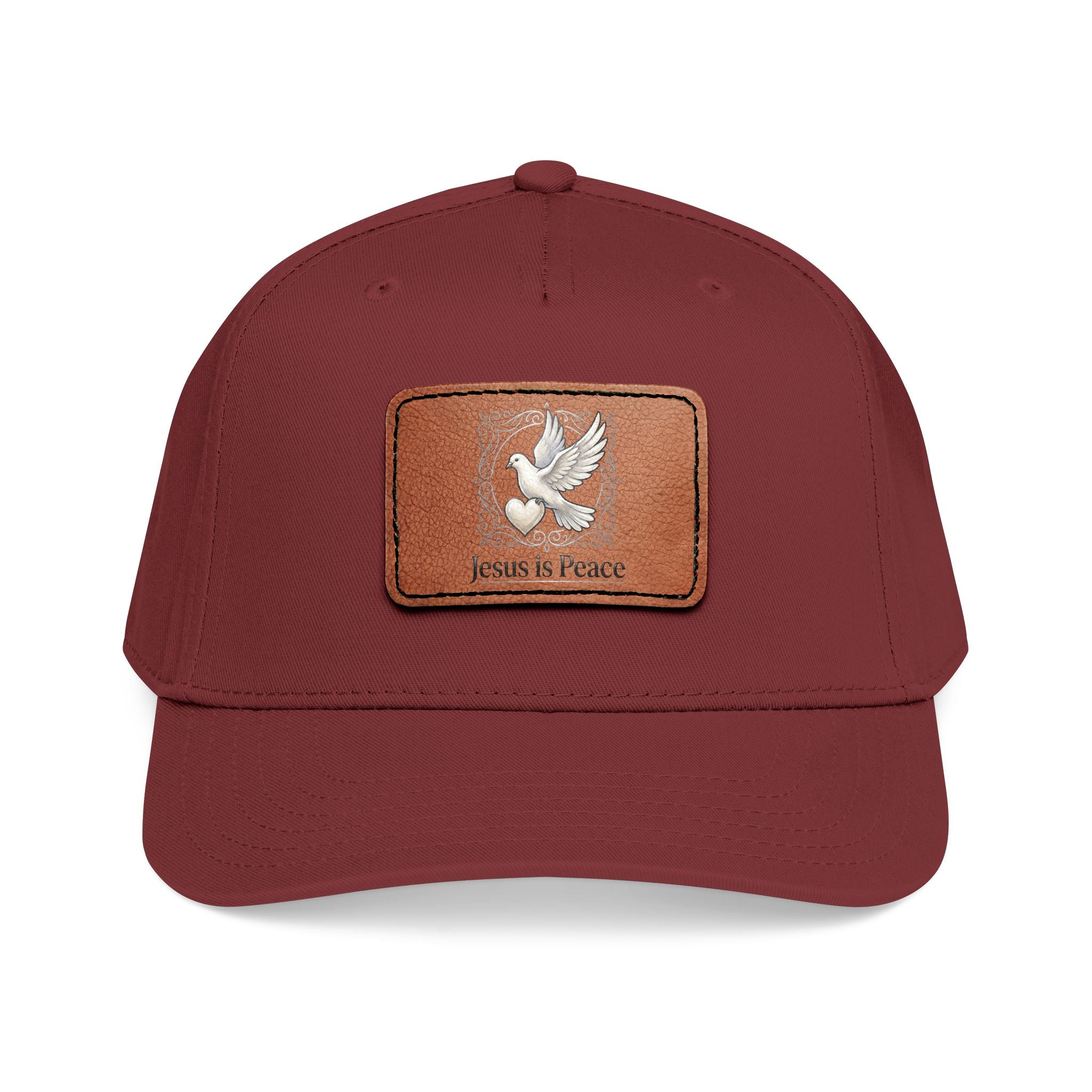 Jesus Is Peace Christian Leather Patch Hat | Dove Faith Baseball Cap | Inspirational Snapback Cap