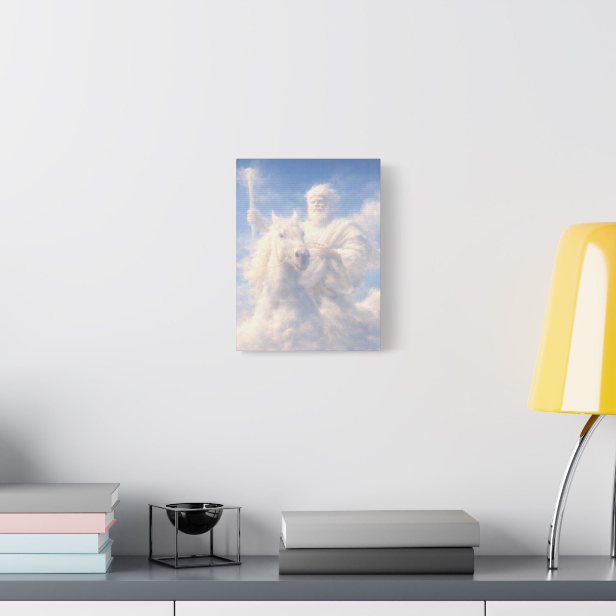 The King Rides Canvas — Cloud Horse & Rider Nursery Wall Art