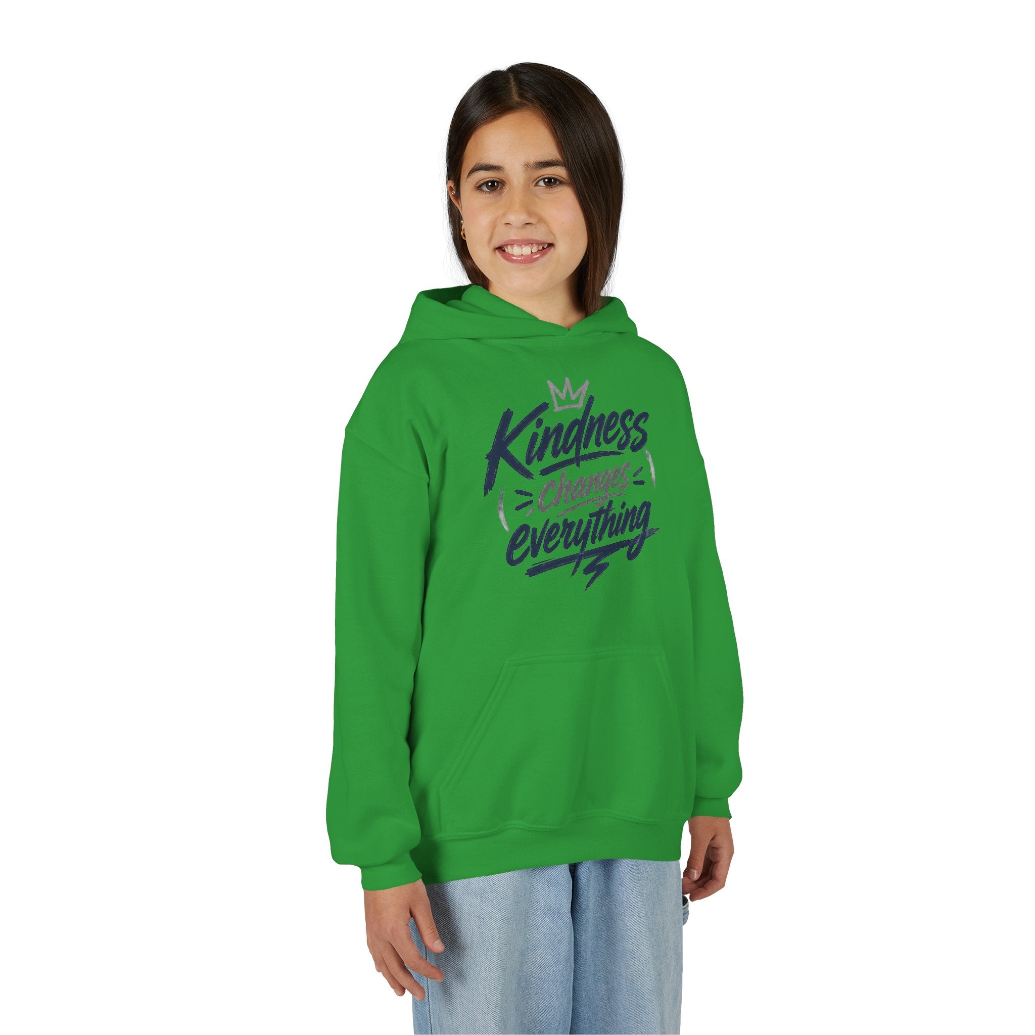 Youth Hoodie – “Kindness Changes Everything” Inspirational Kids Pullover