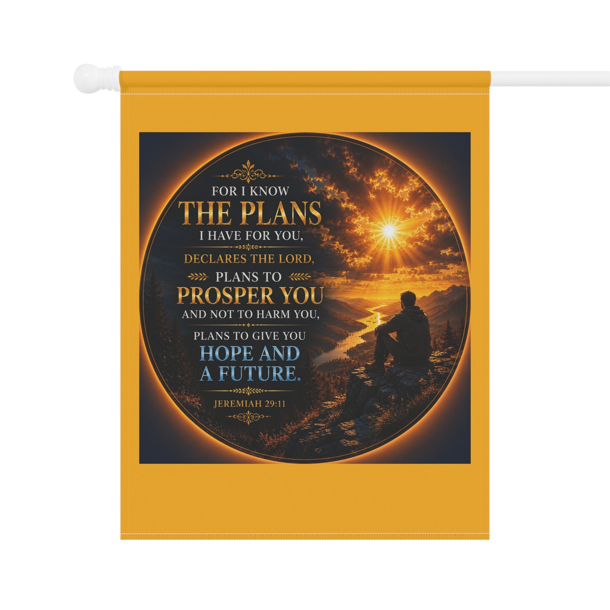 For I Know The Plans Garden Flag | Inspirational Bible Verse Outdoor Banner | Faith Garden Decor