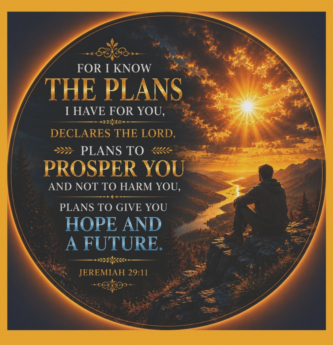 Inspirational Christian garden flag featuring a sunrise shoreline scene with the scripture “For I Know The Plans” in warm peaceful coastal-inspired artwork.