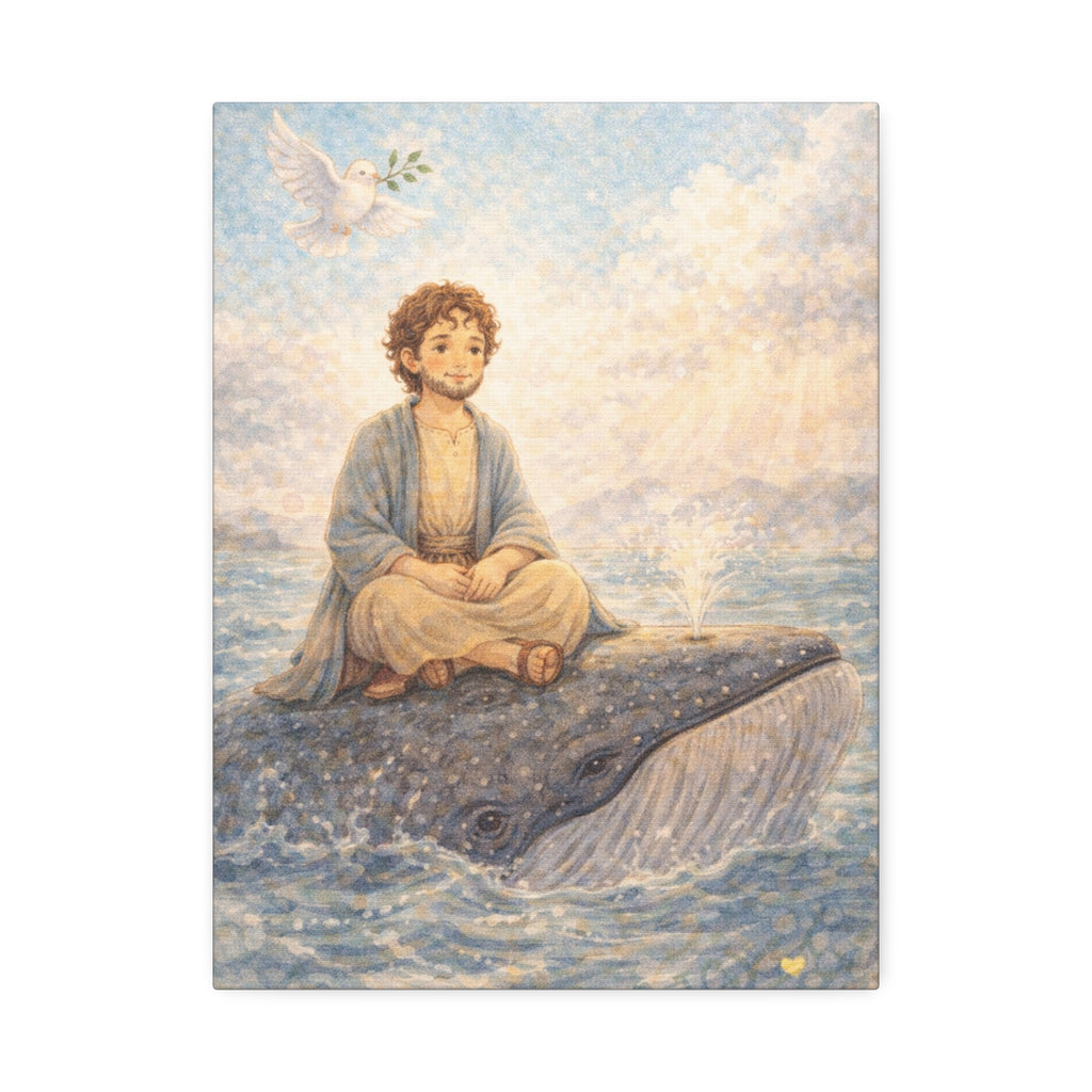 God Gives Second Chances Canvas — Jonah and the Great Fish (Jonah 2:9)