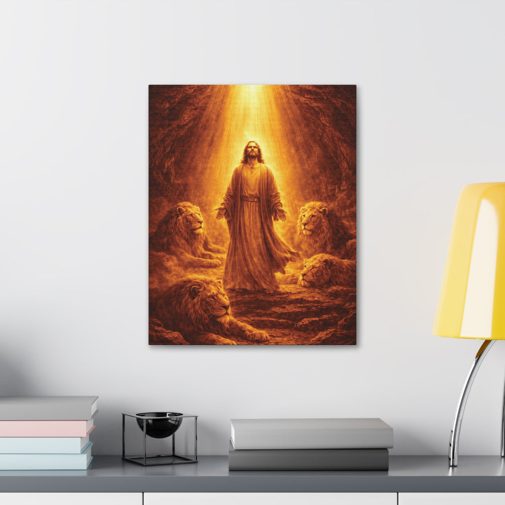 Lion of Judah – Daniel and the Lions Canvas Print | Christian Wall Art of Faith and Courage