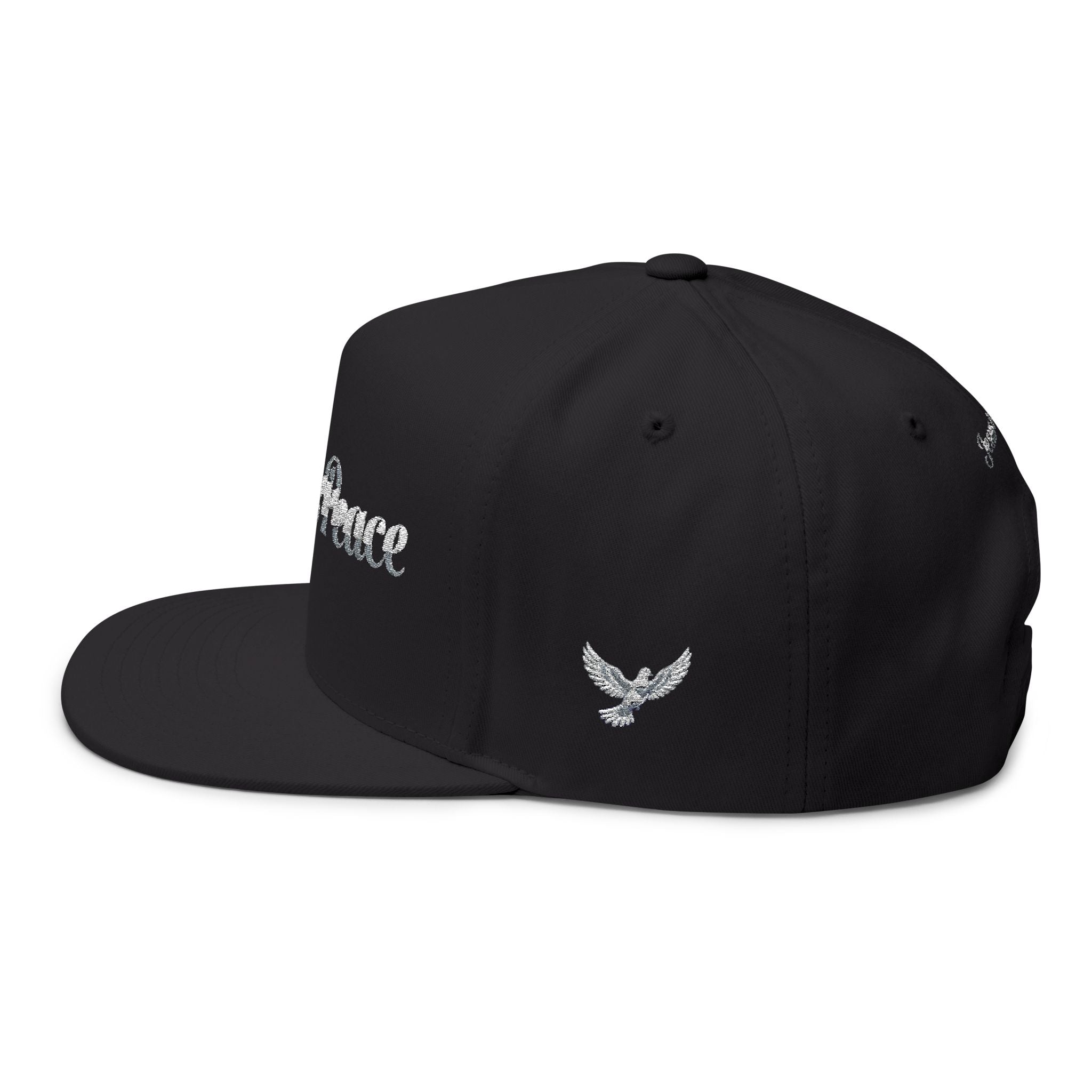 Embroidered "Jesus is Peace" Flat Bill Cap — Christian Snapback Hat
