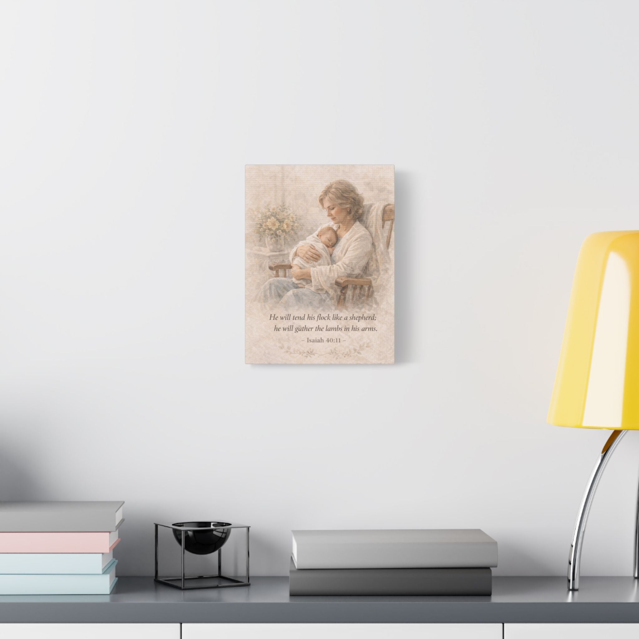 Grandmother and Granddaughter Satin Canvas Print — 3 John 1:4 Inspirational Wall Art