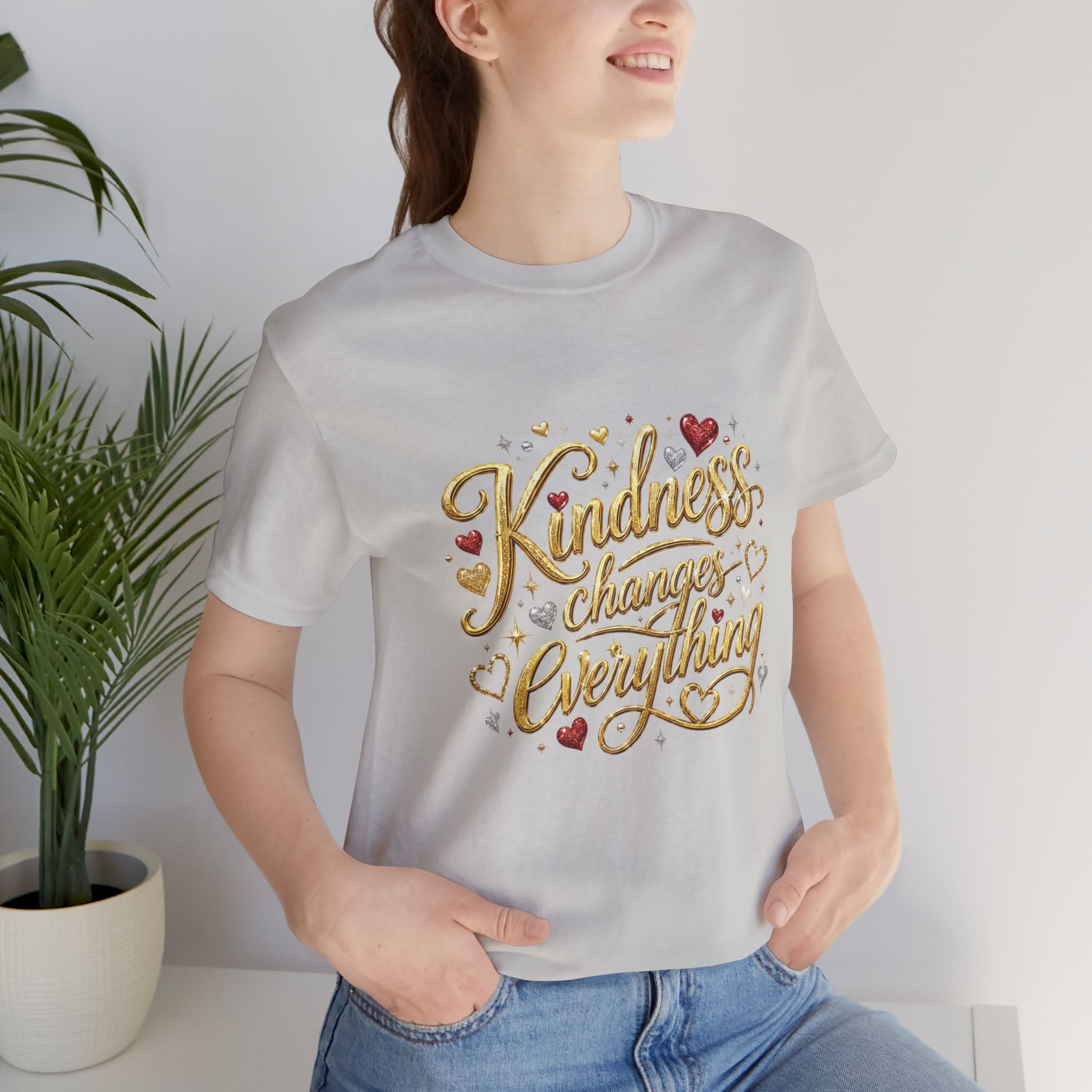 Kindness Changes Everything T-Shirt | Inspirational Script Graphic Tee | Soft Everyday Kindness Shirt