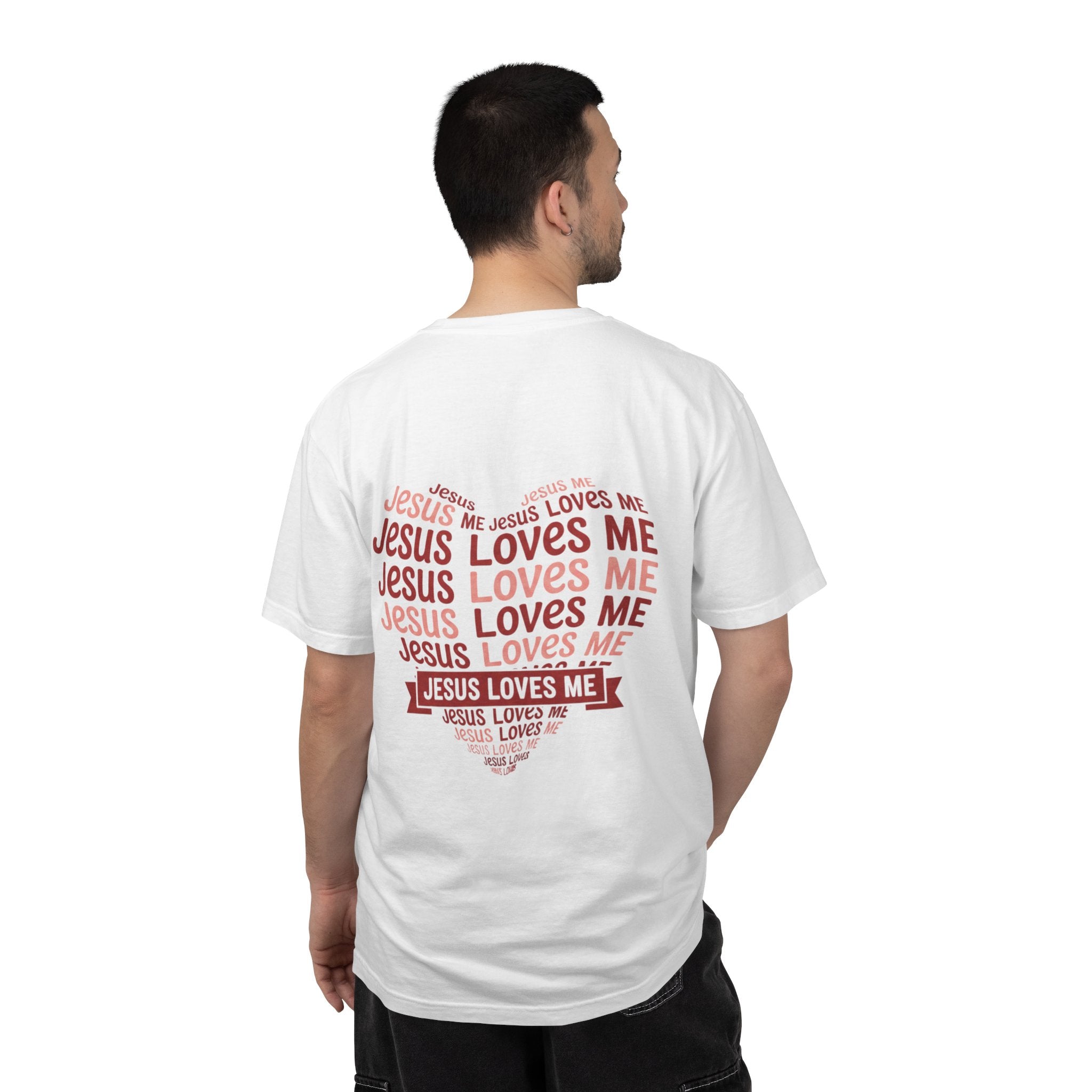 Jesus Loves Me Heart Garment-Dyed T-Shirt – Christian Faith Tee | Vintage Style Inspirational Shirt