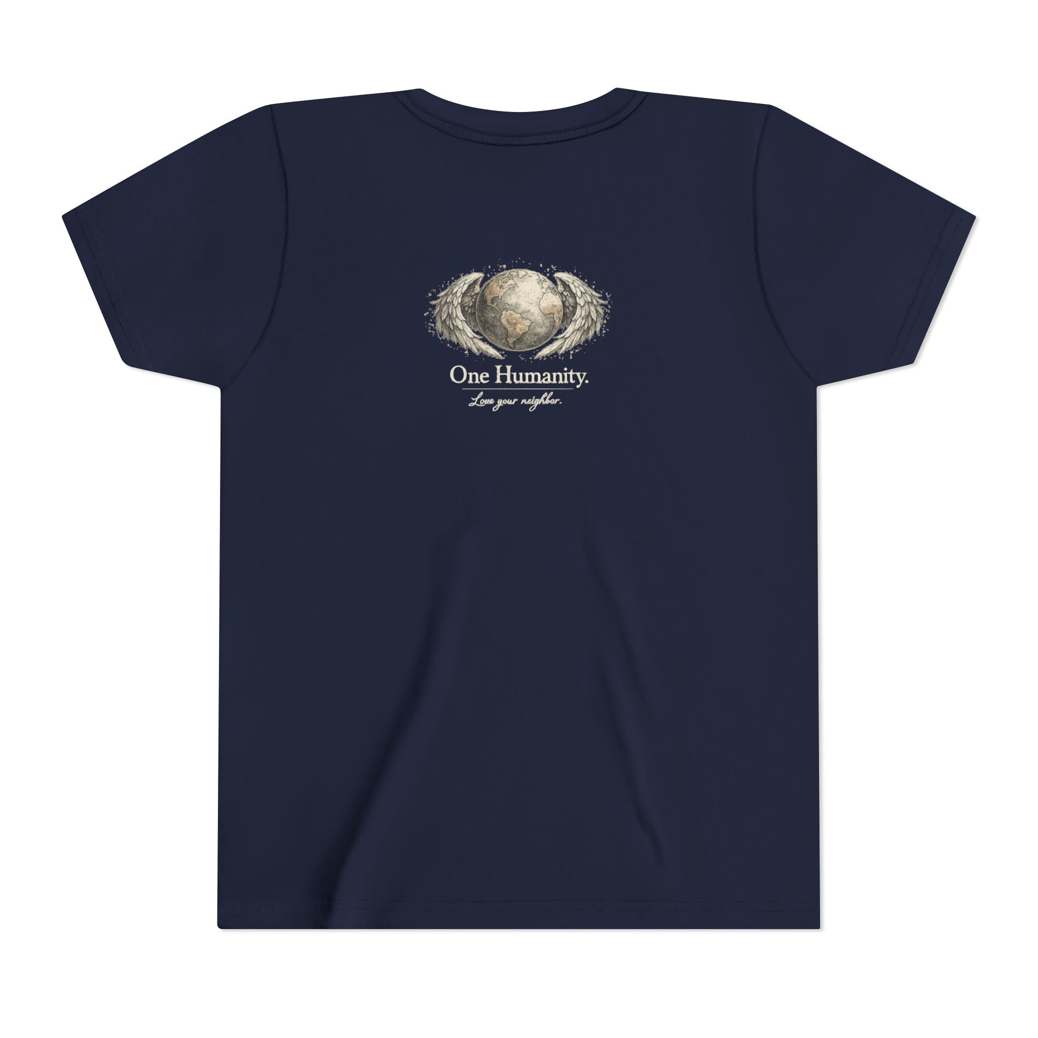 Youth “Quiet Kindness Changes Everything” Tee – Kids Inspirational T-Shirt with Earth & Friends Graphic