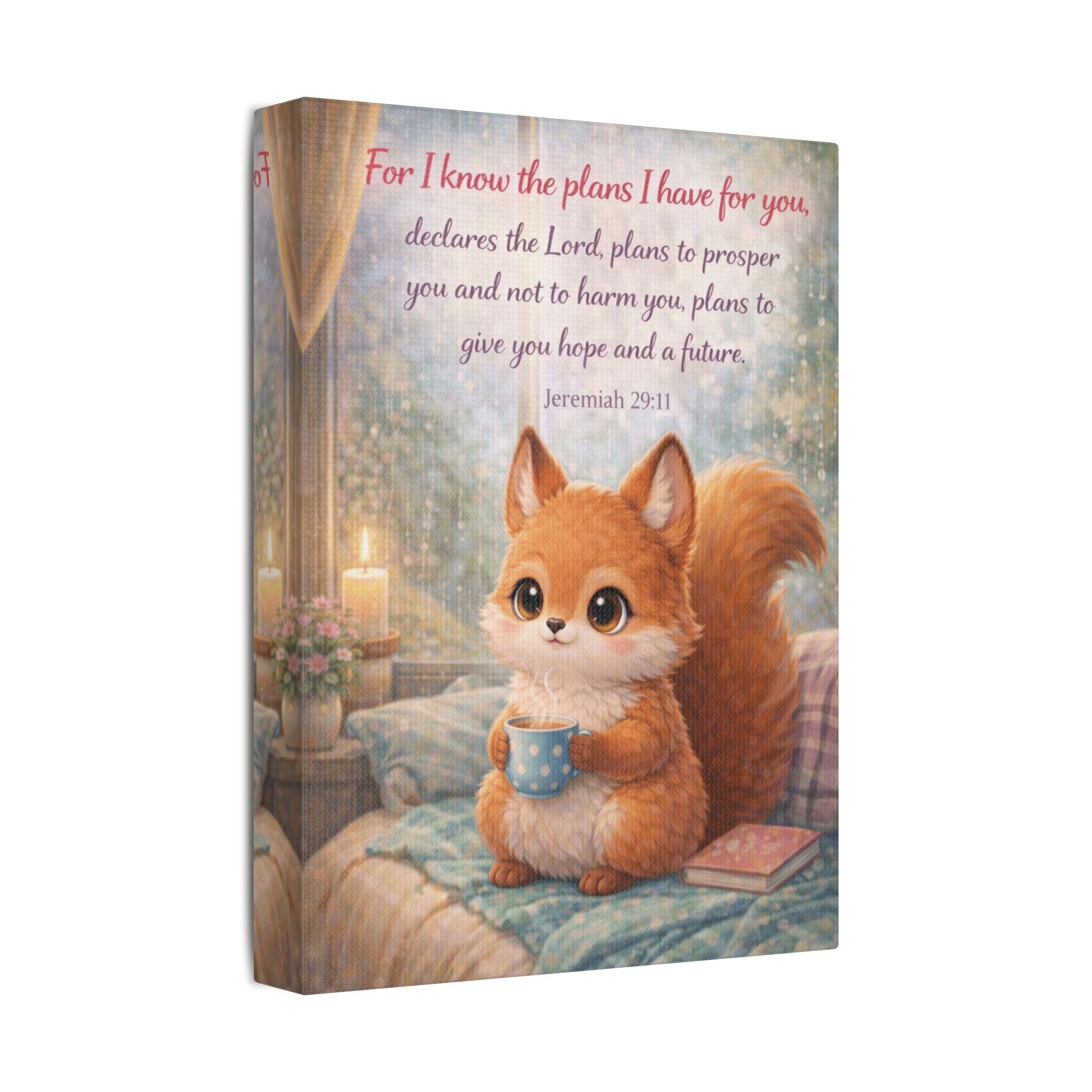 Woodland Fox Jeremiah 29:11 Canvas — Scripture Nursery Wall Art