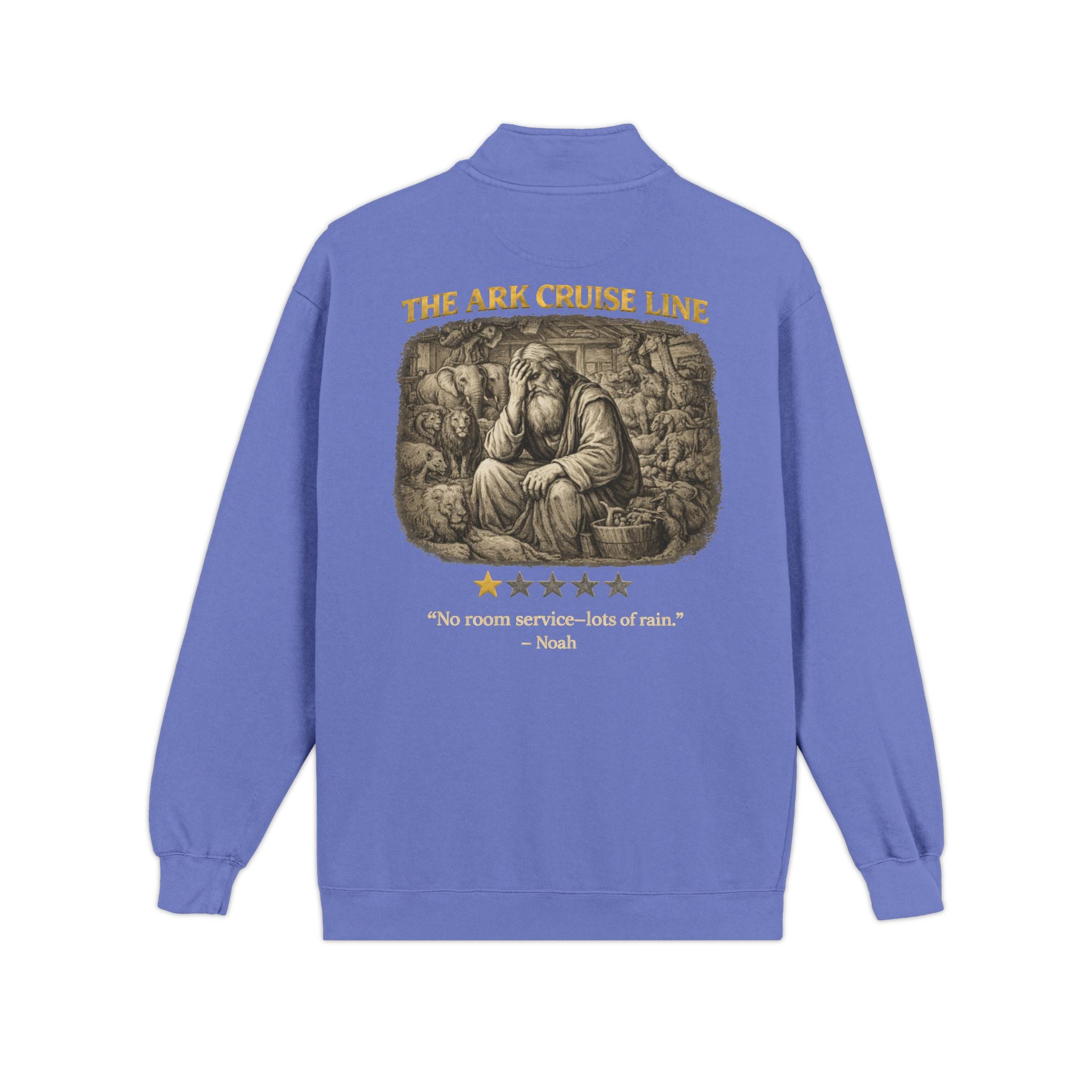 Noah’s Review "No Room Service — Lots of Rain" Quarter-Zip Sweatshirt