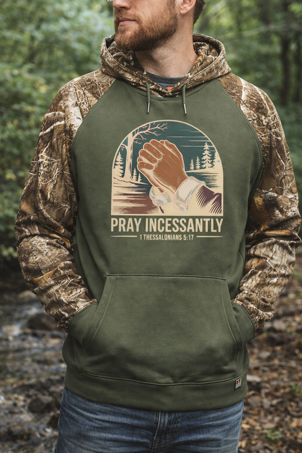 Pray Incessantly Camo Hoodie – Realtree EDGE® Christian Performance Pullover | Faith Outdoor Apparel