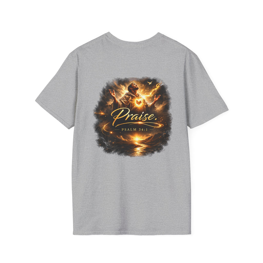 Minimalist Christian T-shirt featuring a Dove of Peace chest emblem with the words “Pray, Love, Remember” on a soft lightweight faith-inspired tee.