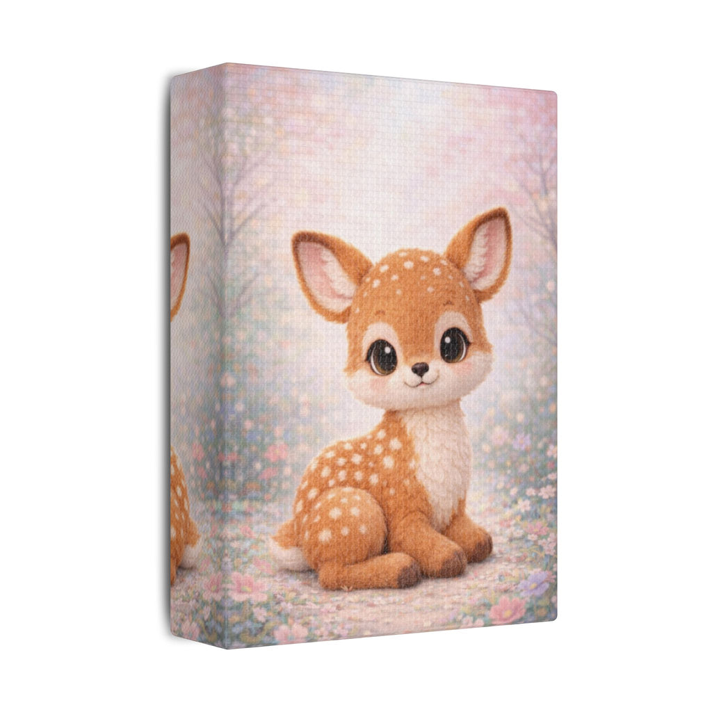 Woodland Fawn Canvas — Nursery Woodland Animal Wall Art