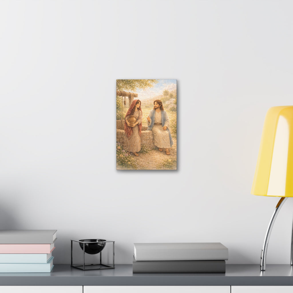 Jesus Knows Our Hearts Canvas — Living Water (John 4:14) Wall Art