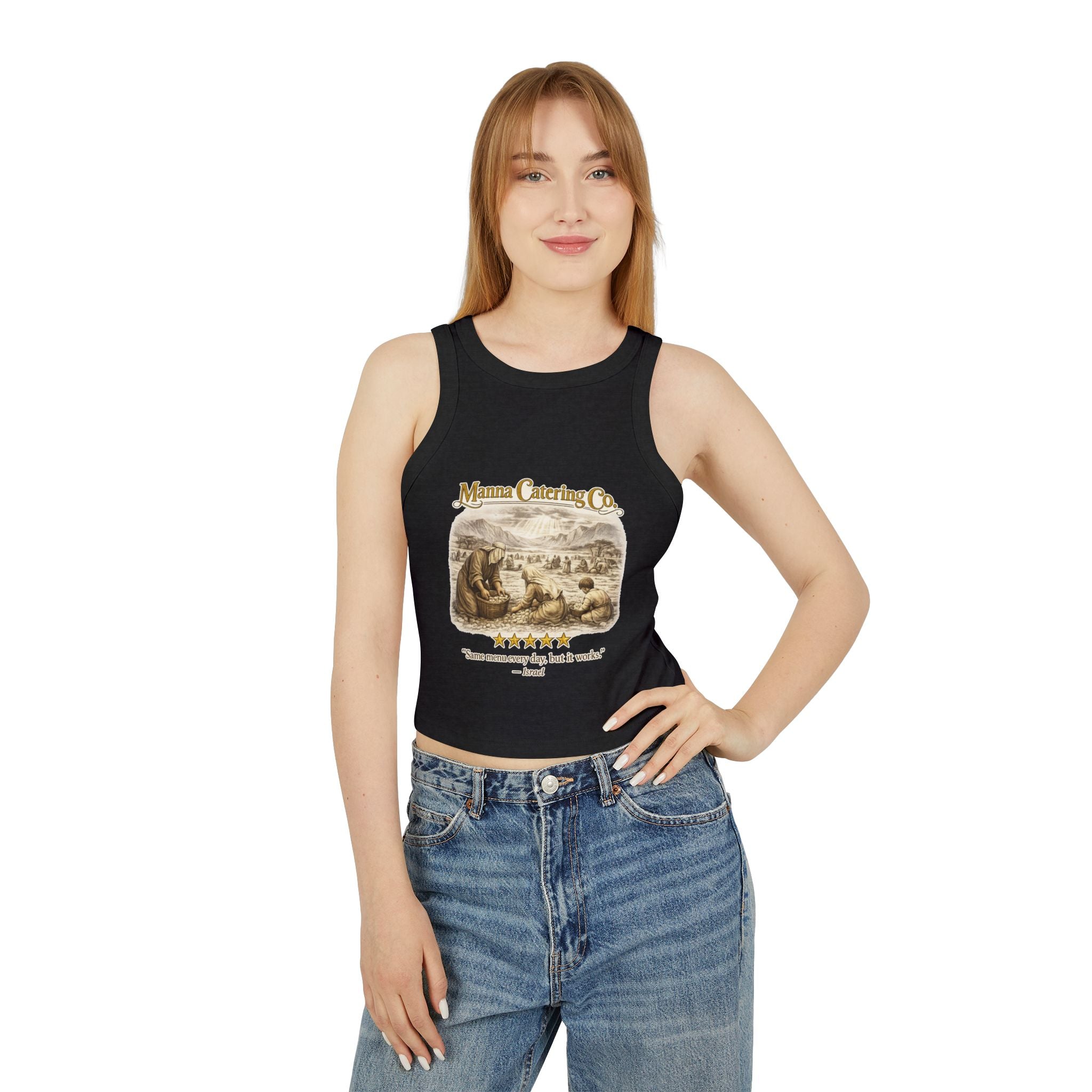 Manna Review Women's Racer Tank - Vintage Logo Five-Star Faith Series