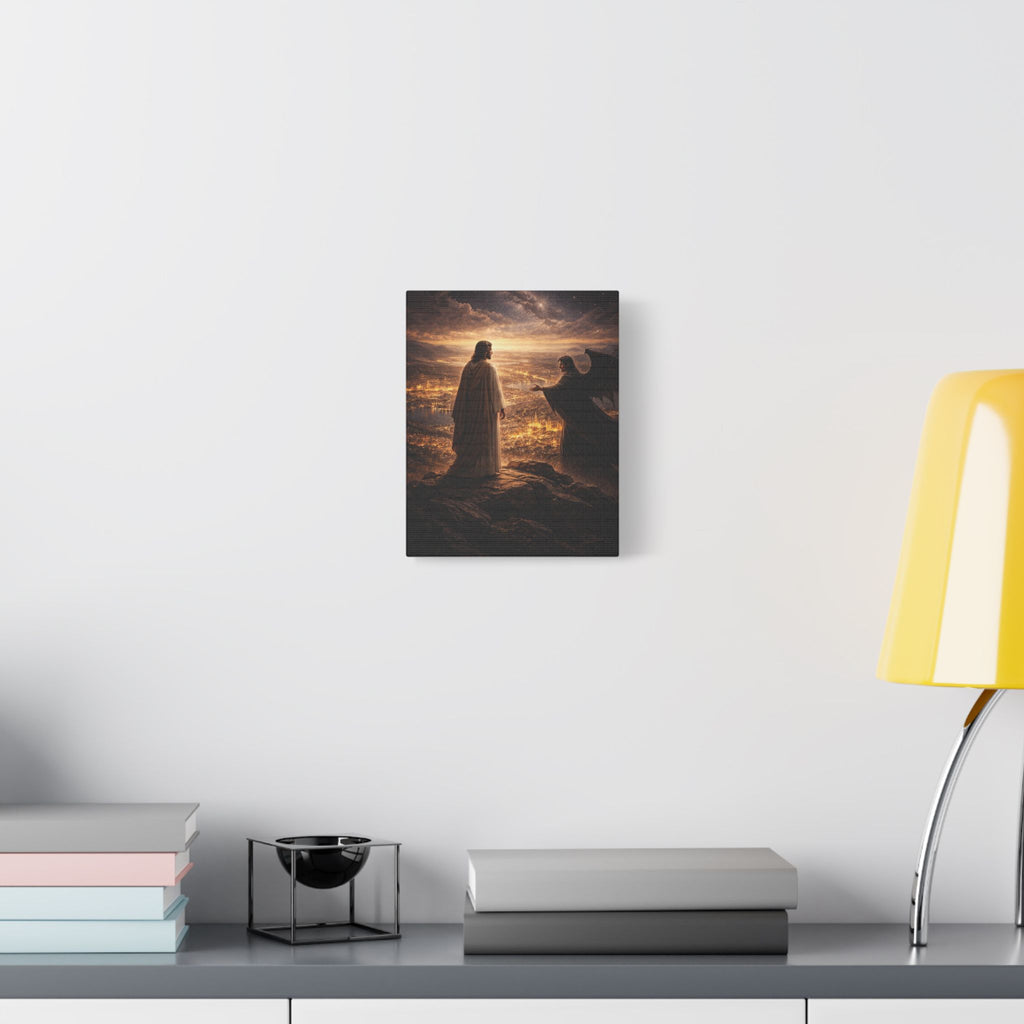 The Kingdom Test Canvas — Christ in the Wilderness Wall Art | Christian Faith Decor