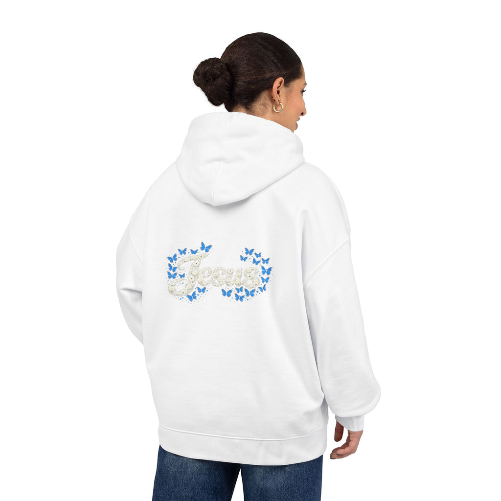 Jesus Floral Hoodie – Christian Faith Organic Pullover | Relaxed Fit Inspirational Hoodie