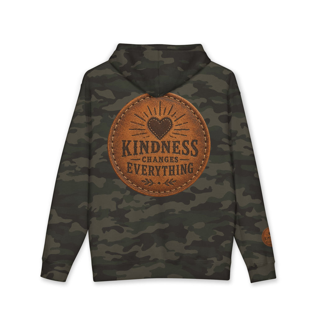 Kindness Changes Everything Hoodie — Inspirational Heart Patch Design