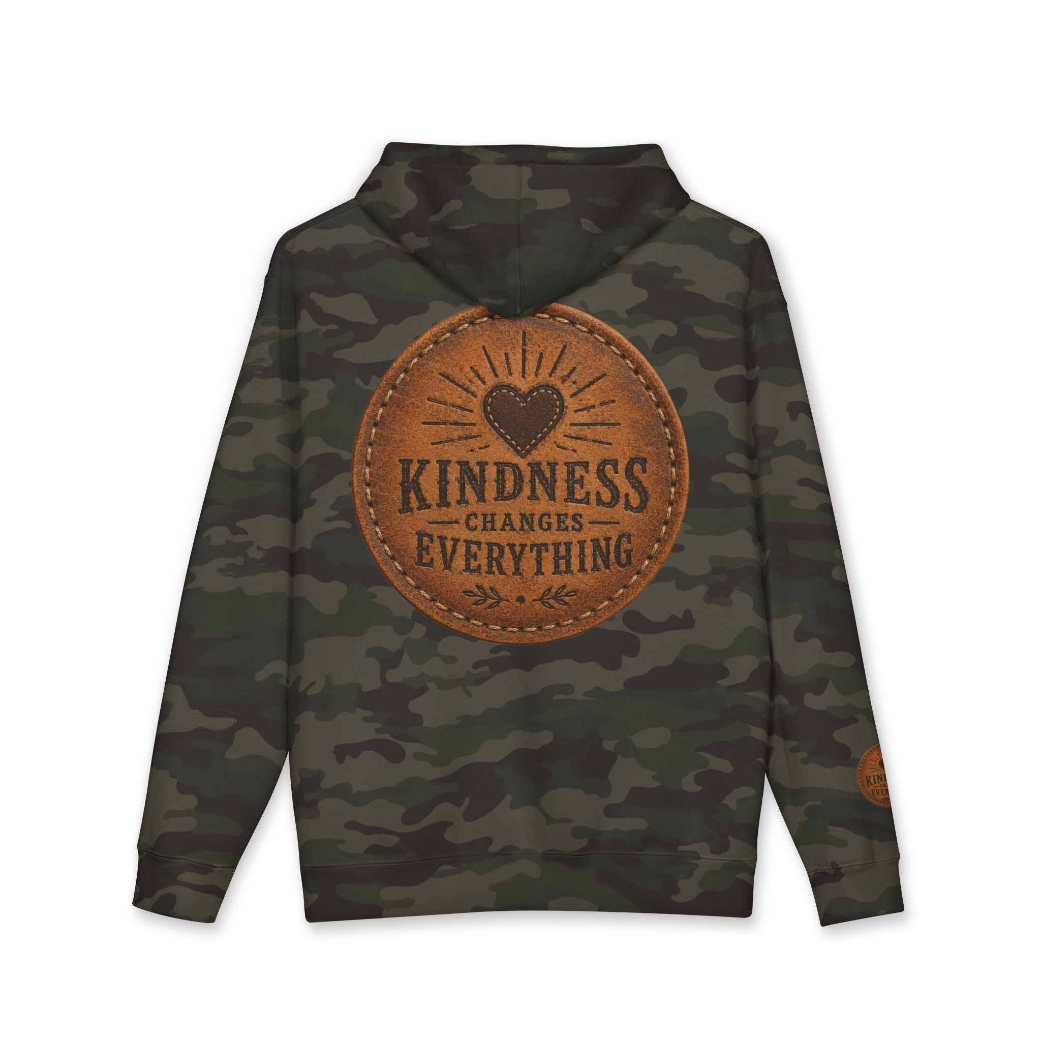 Kindness Changes Everything Hoodie — Inspirational Heart Patch Design