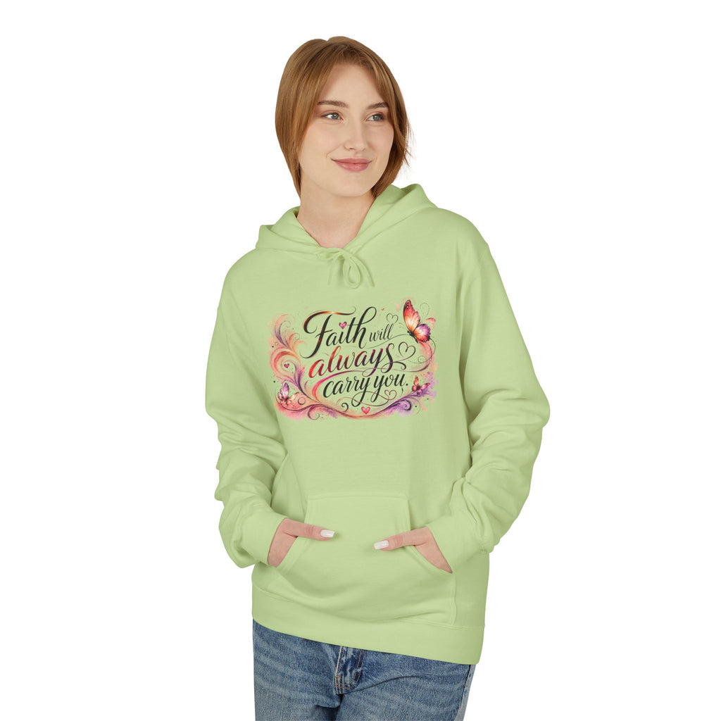 Faith Will Always Carry You Hoodie | Butterfly Christian Inspirational Pullover