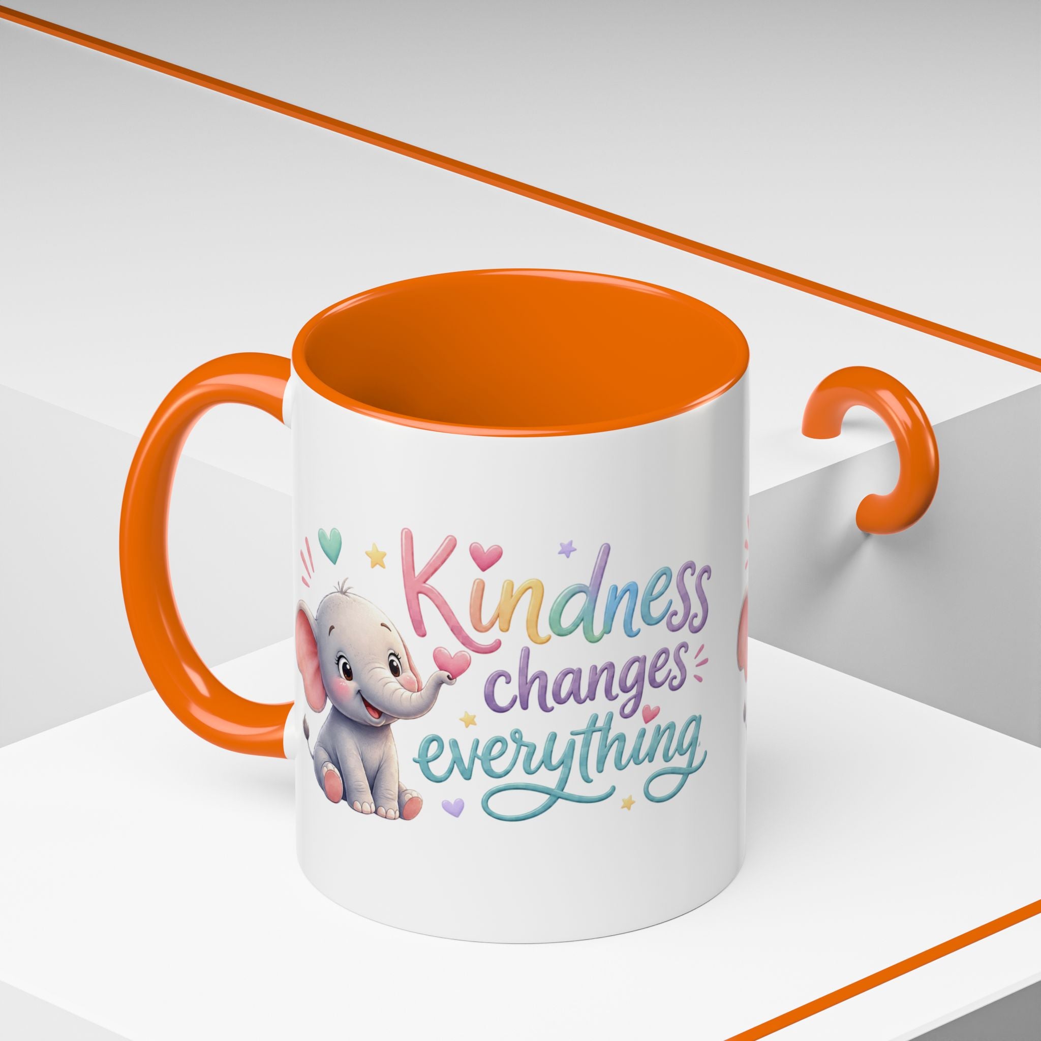 Kindness Changes Everything Elephant Mug | Inspirational Coffee Mug | Cute Elephant Accent Cup