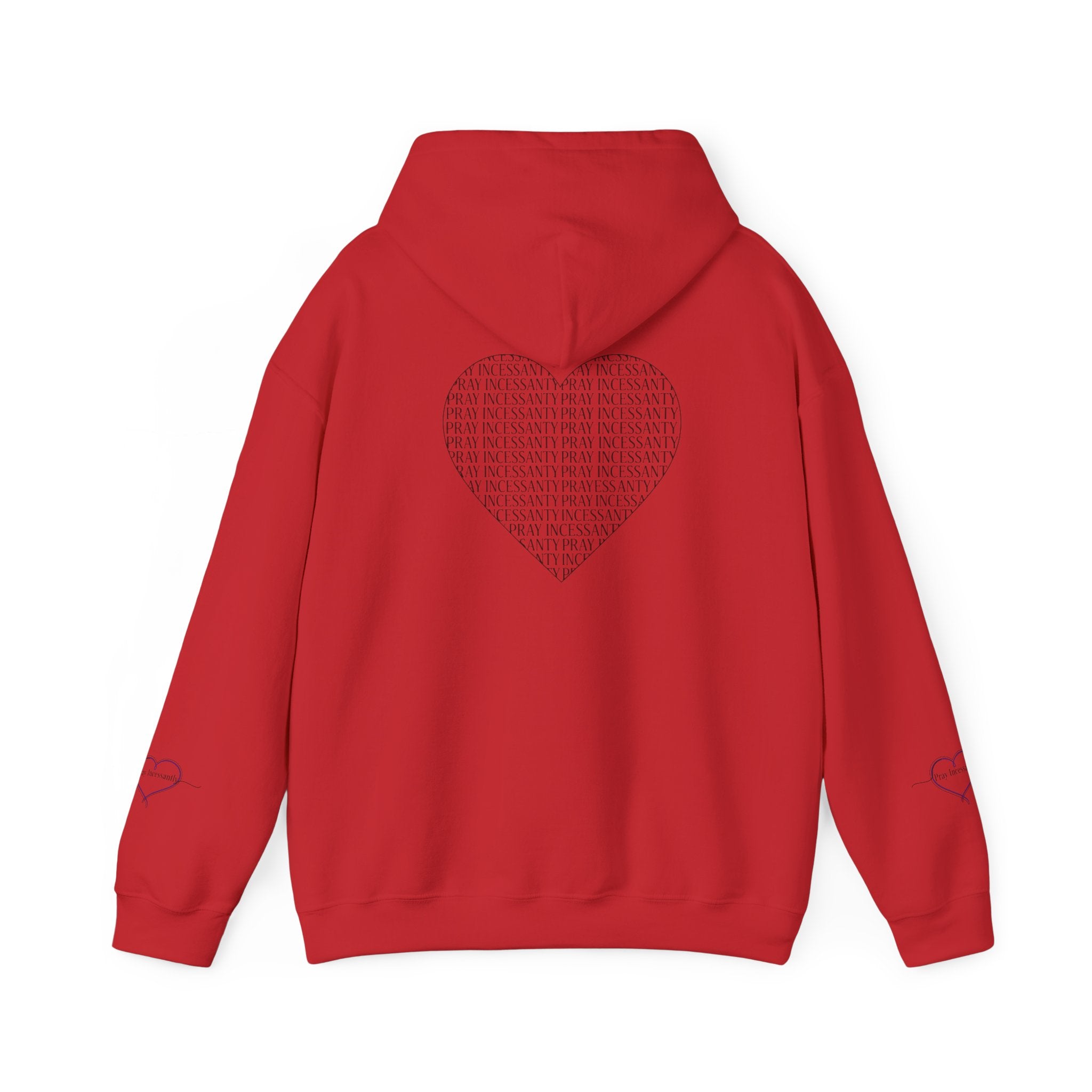 'Pray Incessantly' Heart Script Hoodie — Faith-Inspired Pullover
