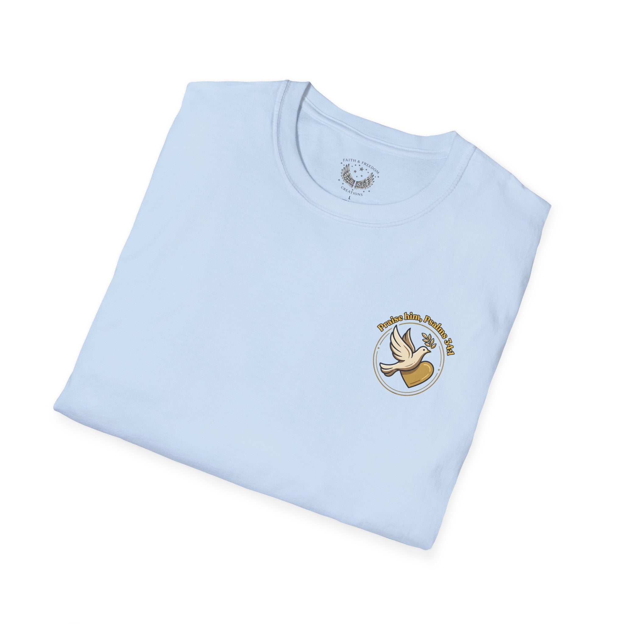 Dove of Peace Pocket T-Shirt | Pray Love Remember Christian Tee | Faith Freedom Creations
