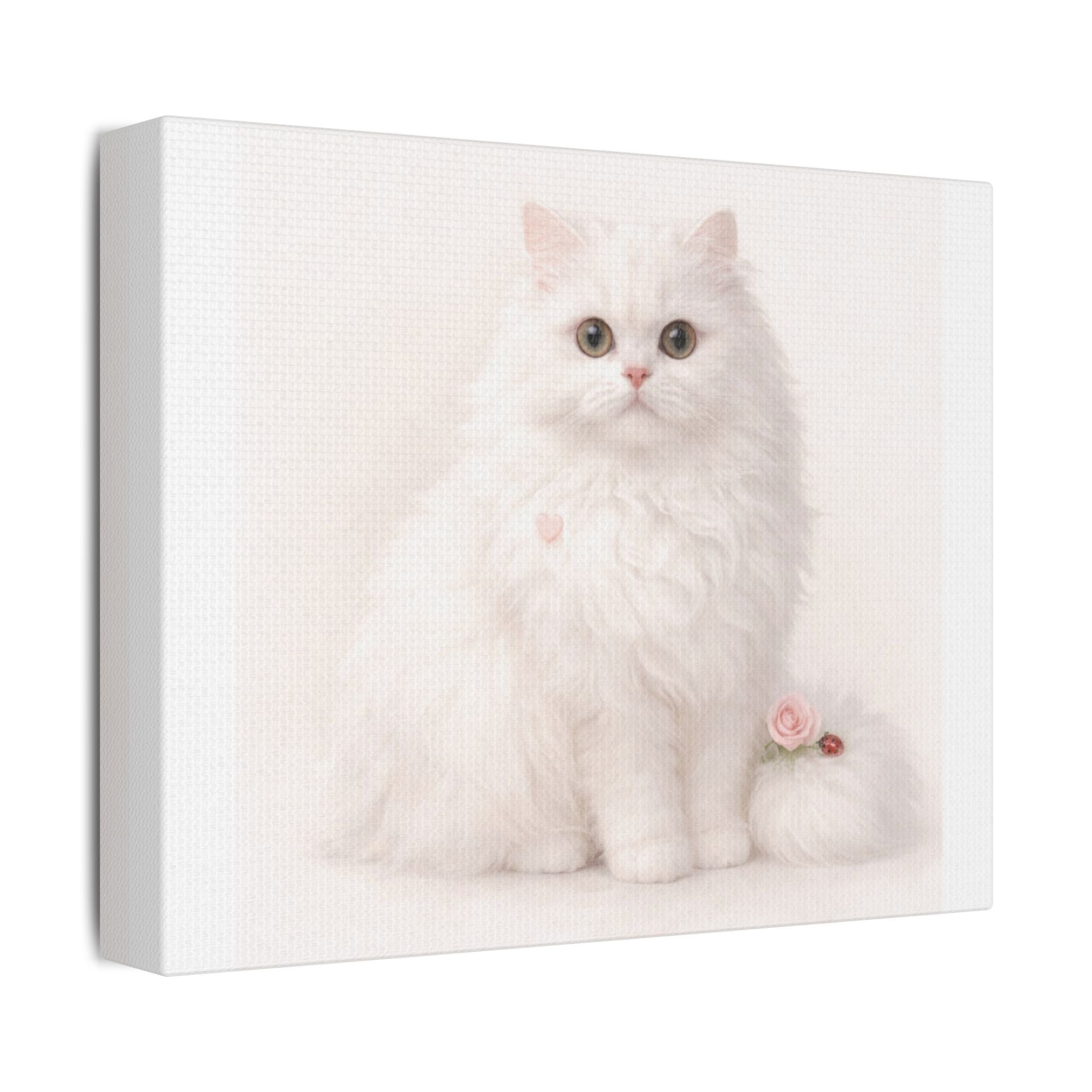 Persian Cat Canvas Wall Art – Satin Finish Stretched Canvas | Elegant Cat Lover Decor